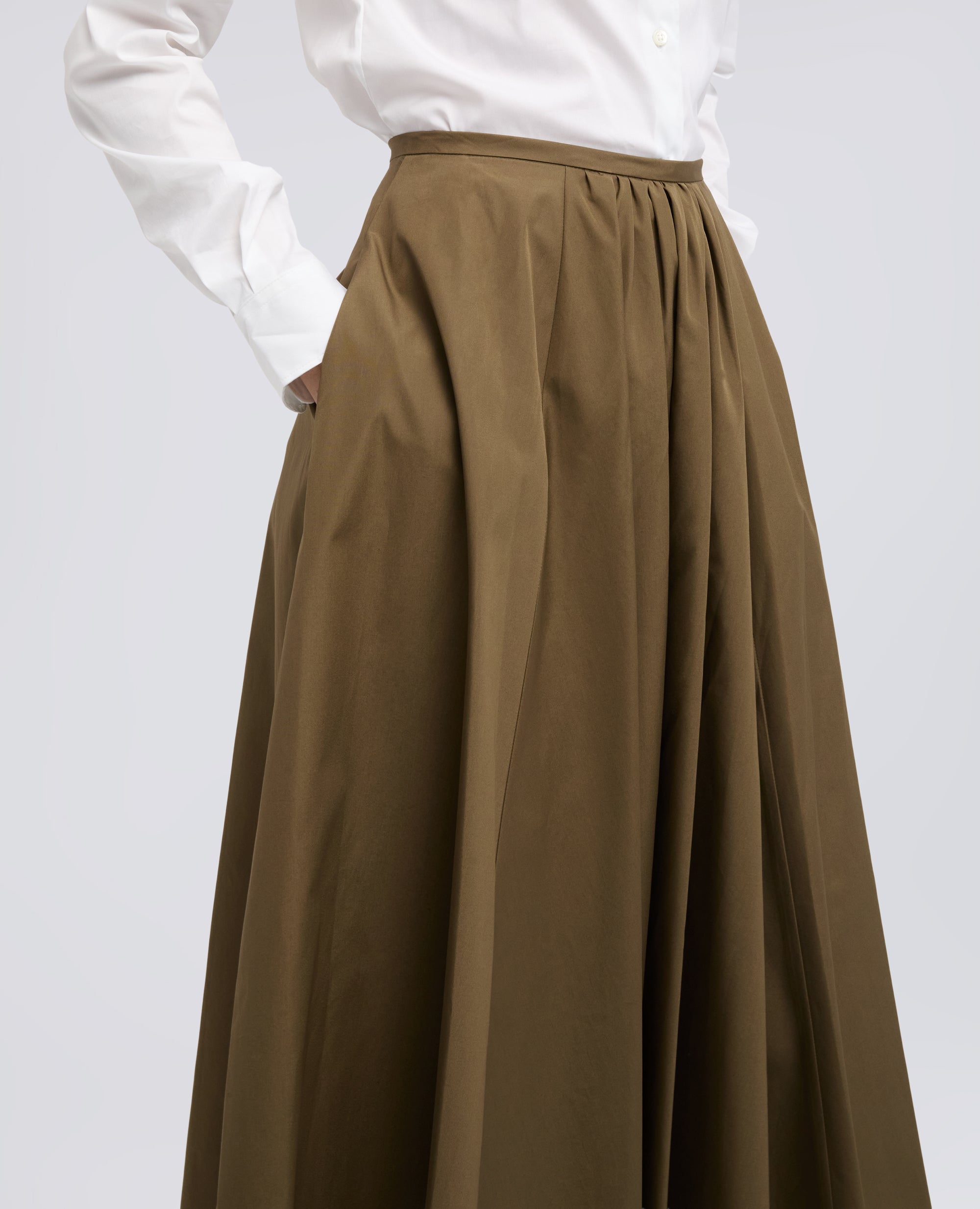 GONNA IN POPELINE COTONE-MILITARE-MILITARY-MILITAR-MILITAR-MILITAIRE