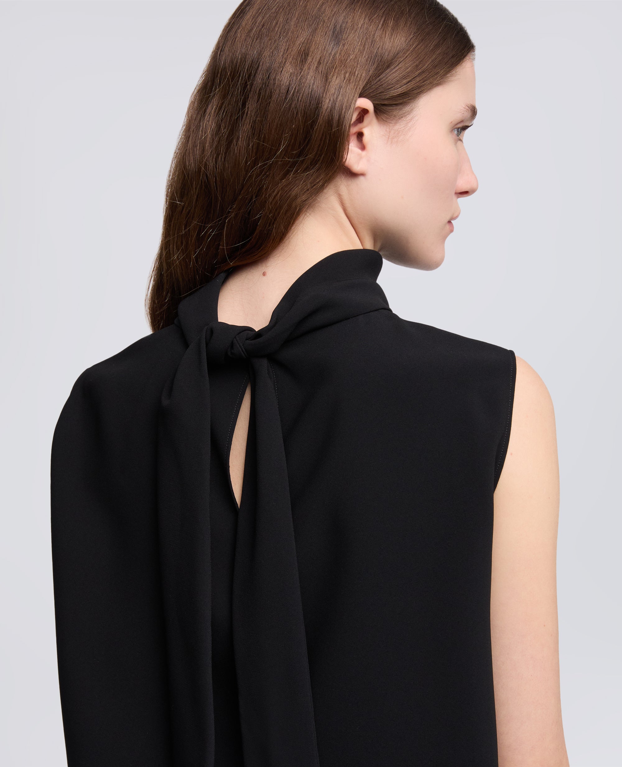 ABITO IN CADY CREPE DI TRIACETATO POLIESTERE-NERO-BLACK-NEGRO-SCHWARZ-NOIR