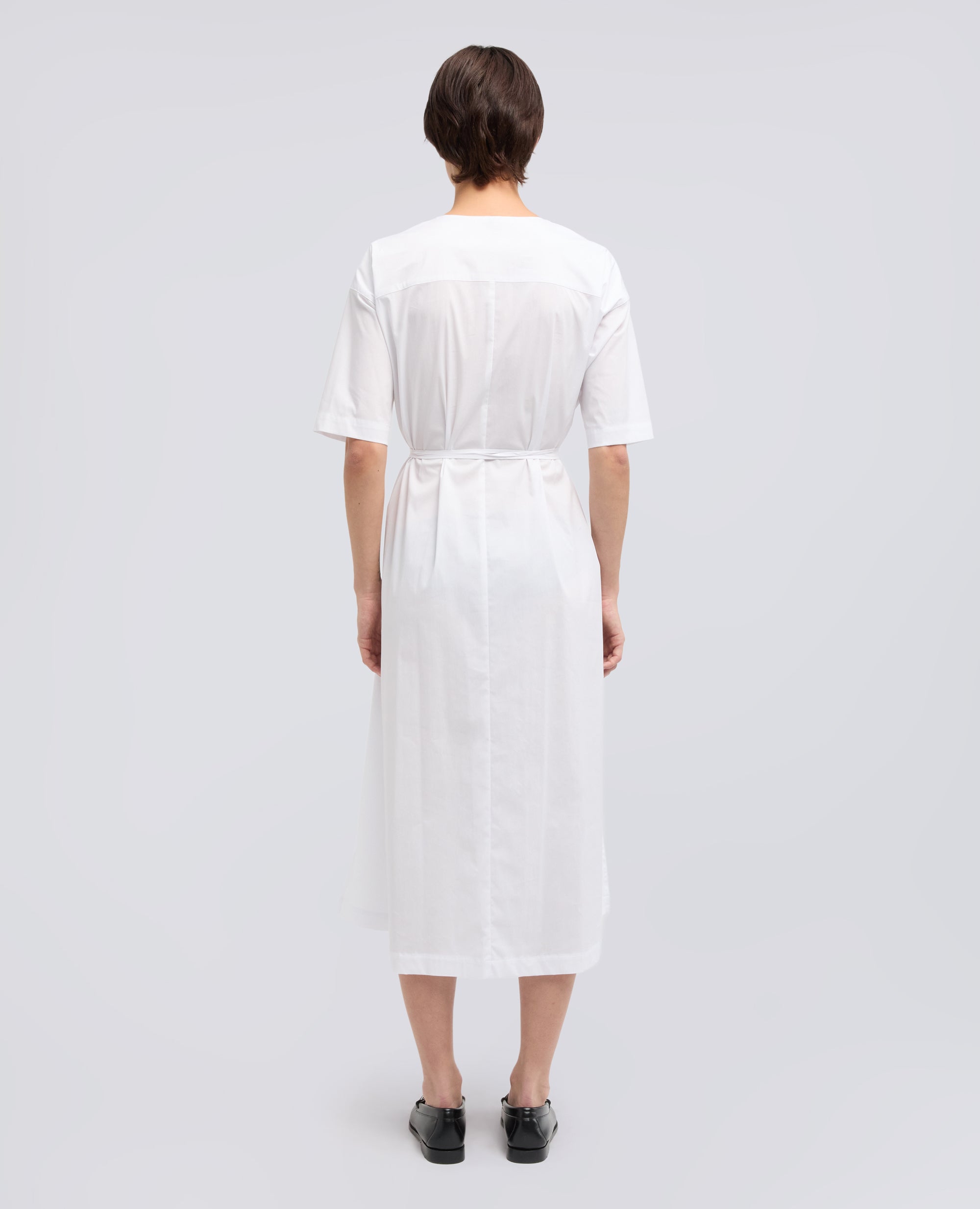 ABITO IN POPELINE DI COTONE NYLON STRETCH-BIANCO-WHITE-BLANCO-WEISS-BLANC