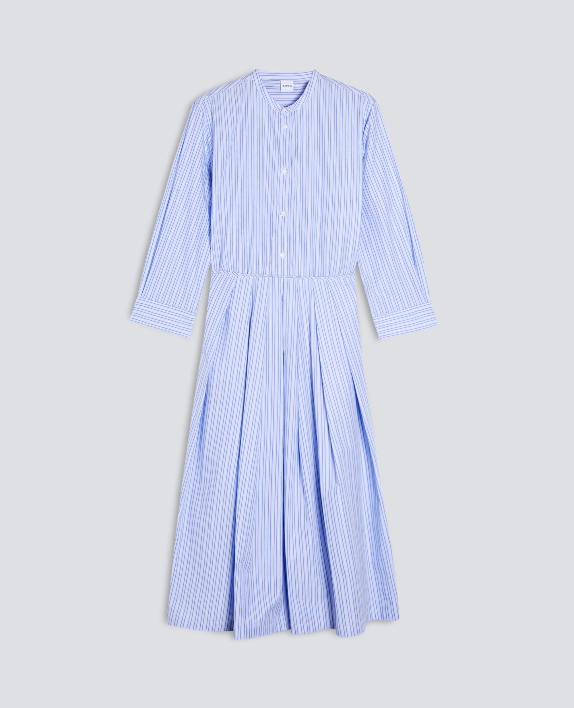 ABITO IN POPELINE DI COTONE A RIGHE-RIGA BLU-BLUE STRIPE-RAYA AZUL OSCURO-BLAUE STREIFEN-RAYURES BLEUES