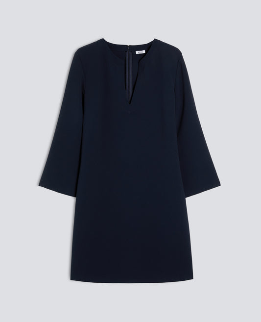ABITO IN CADY CREPE IN TRIACETATO POLIESTERE-NAVY-NAVY-AZUL MARINO-NAVY-NAVY