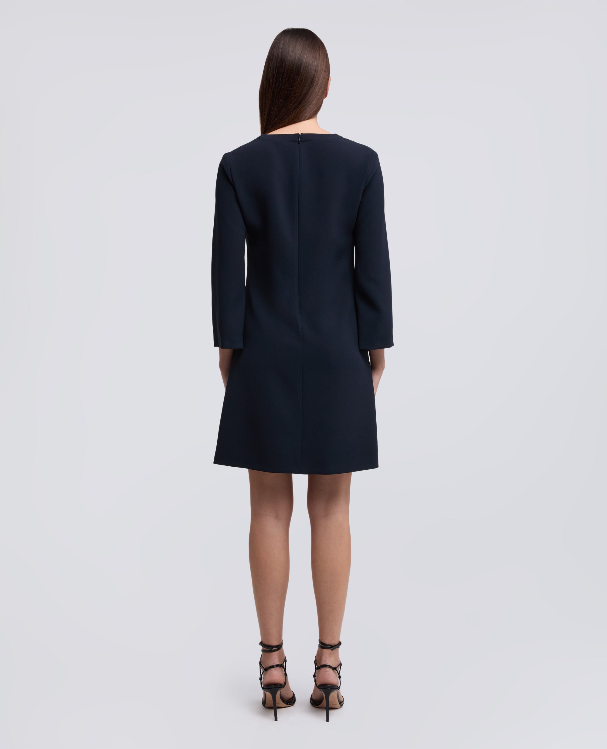 ABITO IN CADY CREPE IN TRIACETATO POLIESTERE-NAVY-NAVY-AZUL MARINO-NAVY-NAVY
