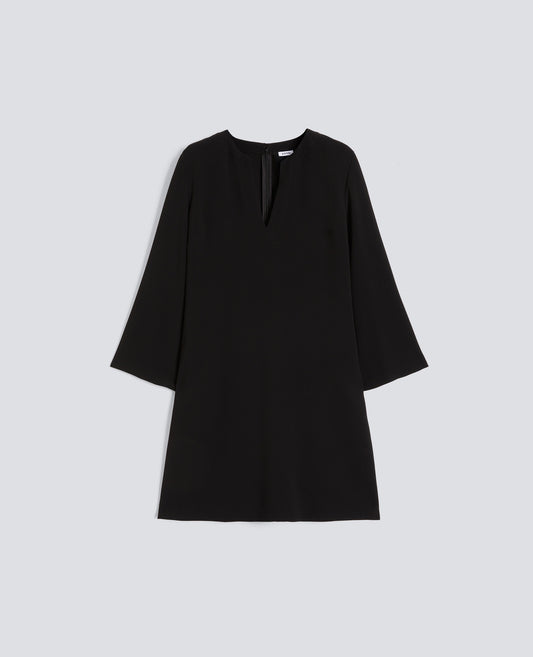 ABITO IN CADY CREPE IN TRIACETATO POLIESTERE-NERO-BLACK-NEGRO-SCHWARZ-NOIR