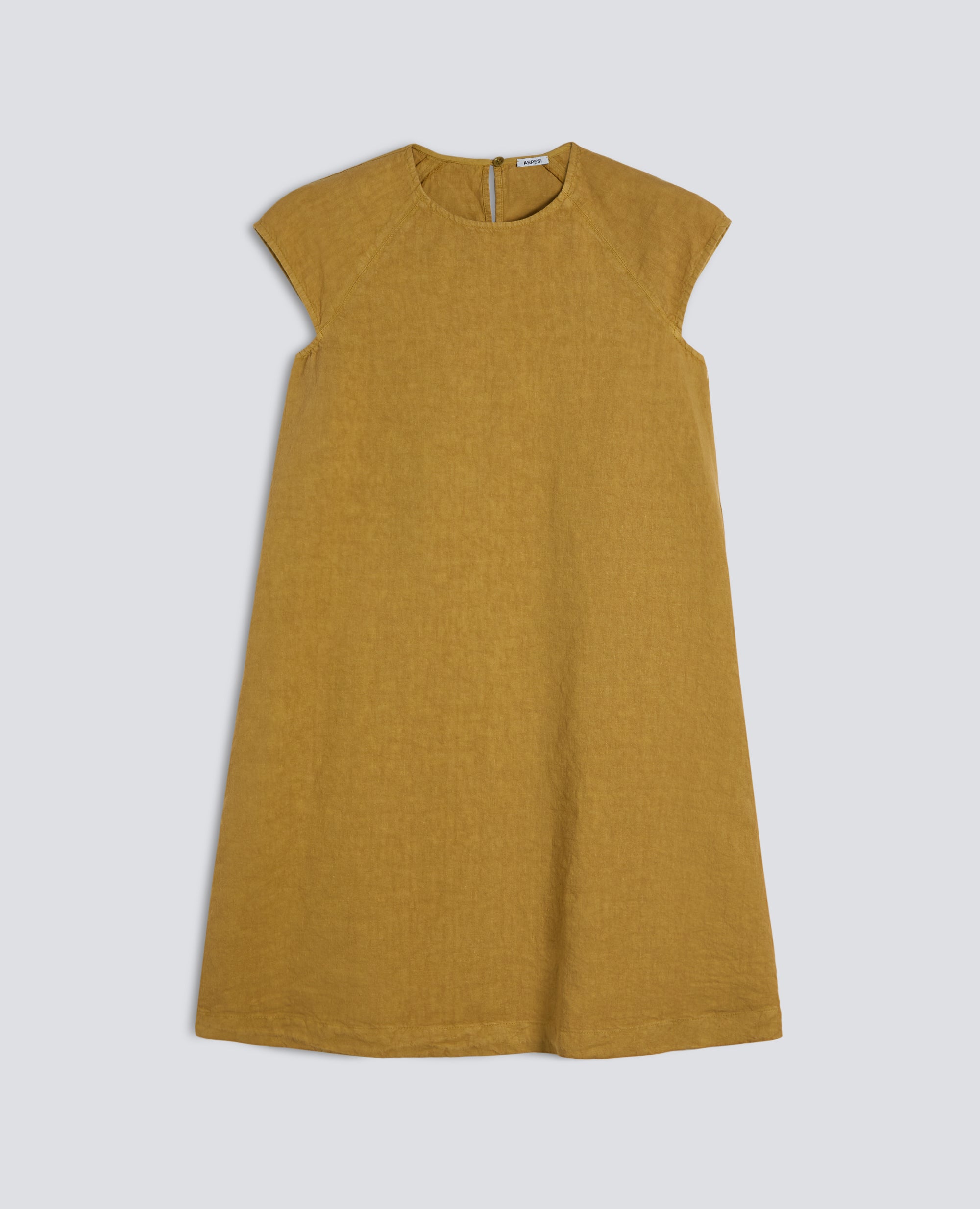 ABITO IN LINO FIAMMATO COMPATTO TINTO CAPO-SENAPE-MUSTARD YELLOW-MOSTAZA-SENF-MOUTARDE