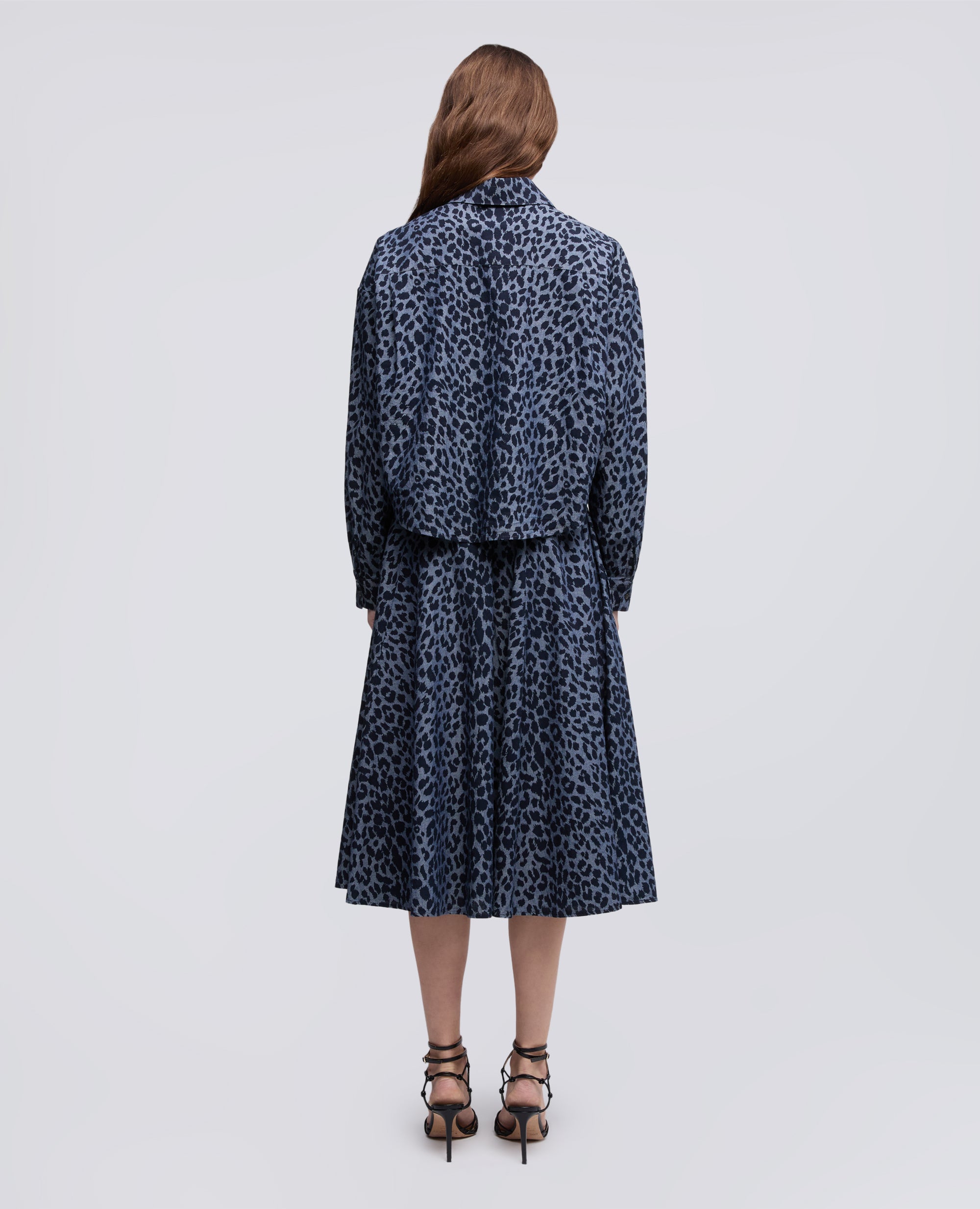 CAMICIA IN CHAMBRAY DI COTONE GIAPPONESE STAMPATO-ANIMALIER-ANIMALIER-ANIMALIER-ANIMALIER-ANIMALIER