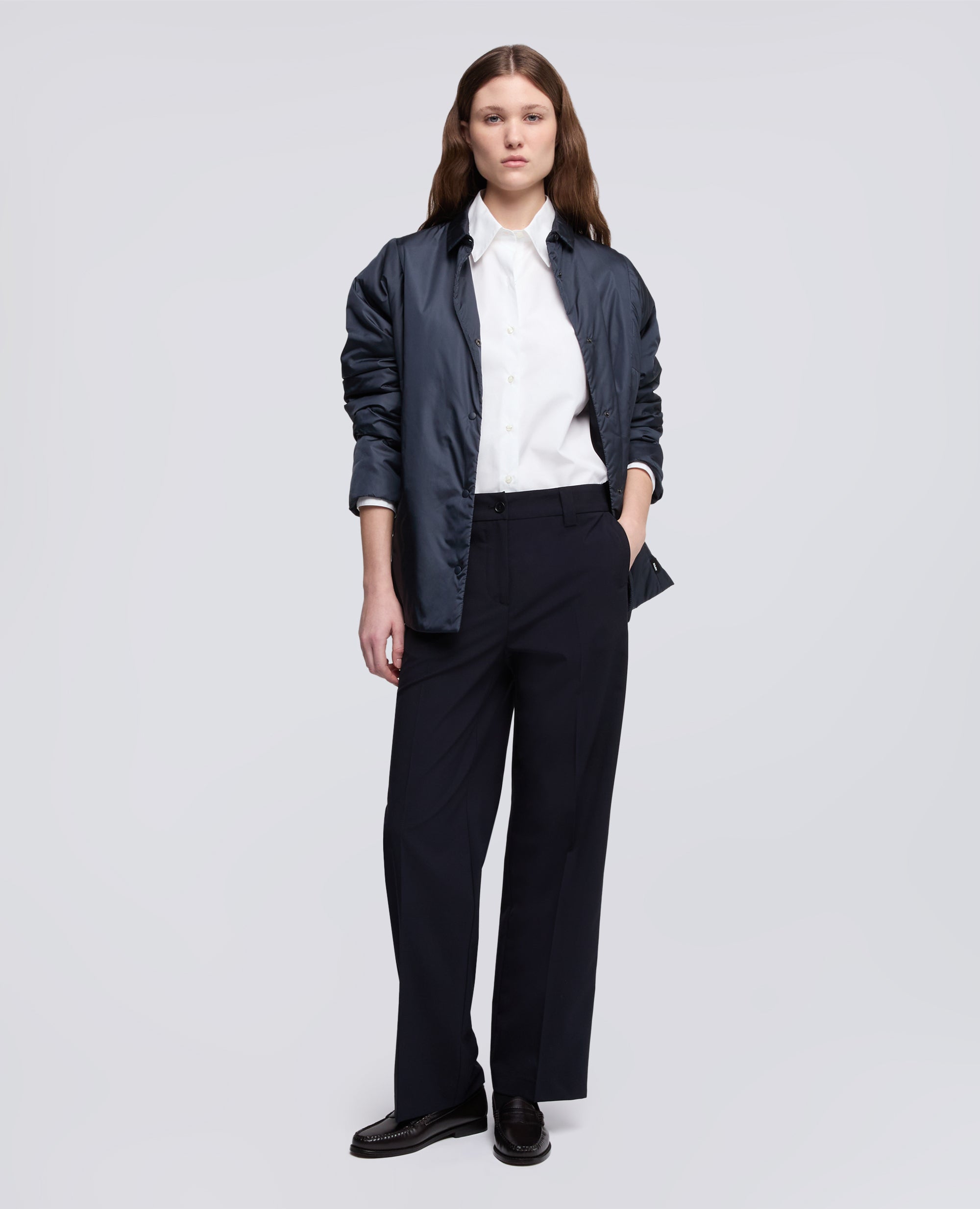 CAMICIA IN POPELINE DI COTONE-BIANCO-WHITE-BLANCO-WEISS-BLANC