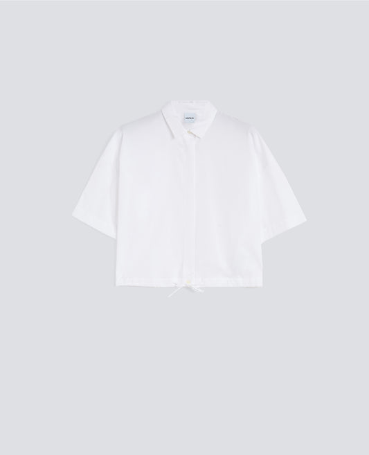 CAMICIA IN POPELINE DI COTONE-BIANCO-WHITE-BLANCO-WEISS-BLANC