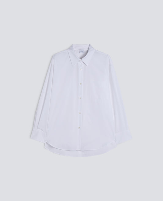 CAMICIA IN POPELINE DI COTONE-BIANCO-WHITE-BLANCO-WEISS-BLANC