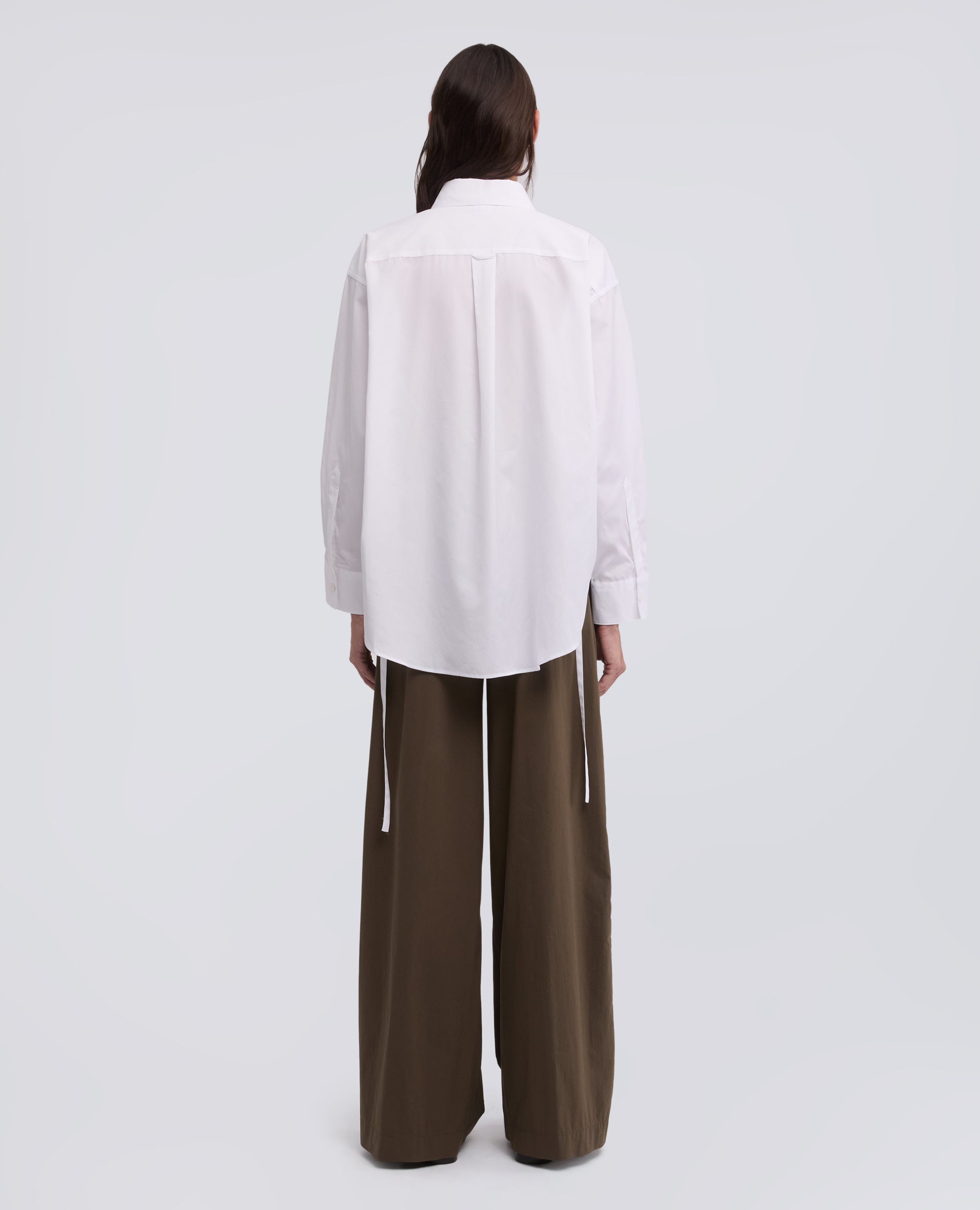 CAMICIA IN POPELINE DI COTONE-BIANCO-WHITE-BLANCO-WEISS-BLANC