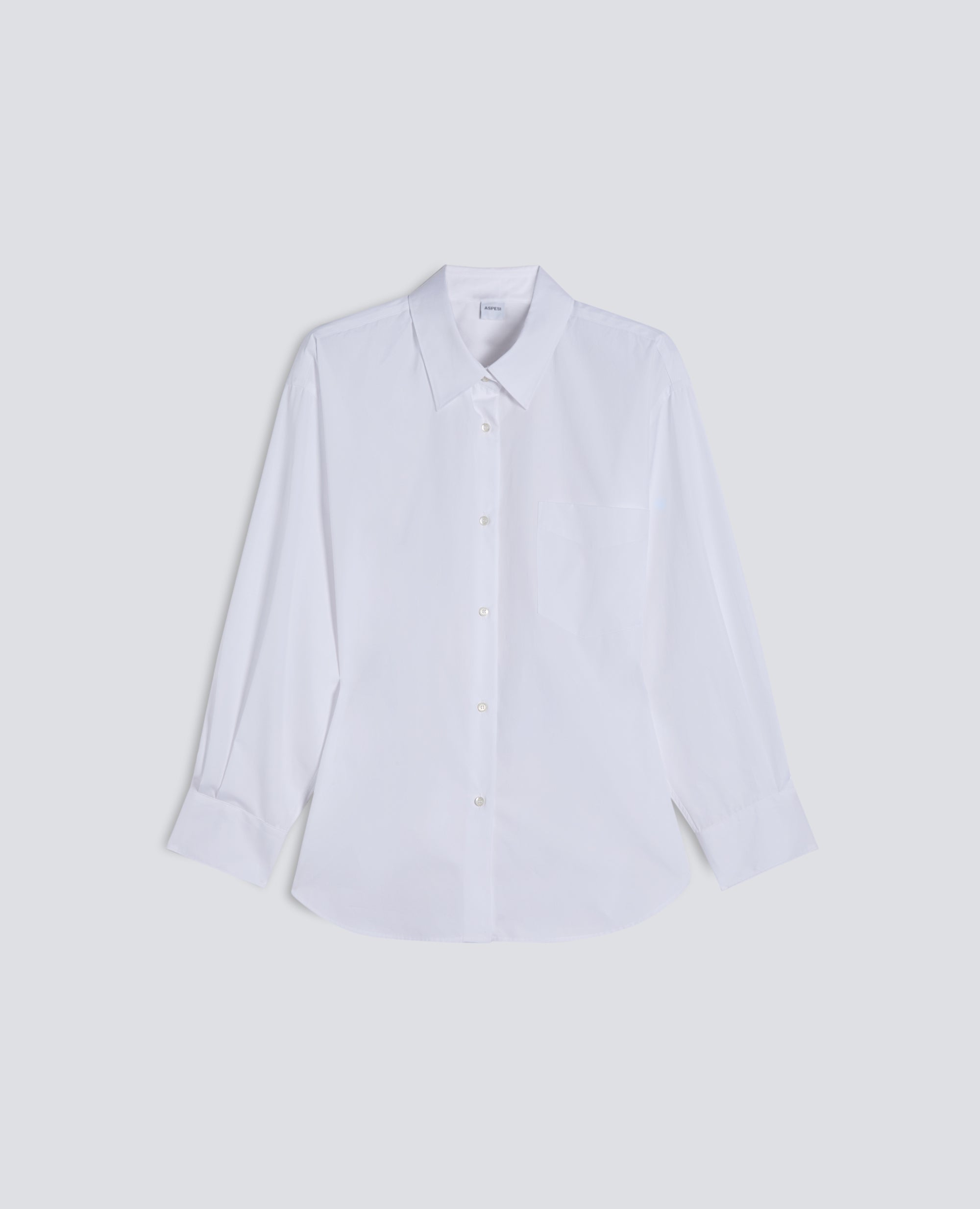 CAMICIA IN POPELINE DI COTONE-BIANCO-WHITE-BLANCO-WEISS-BLANC