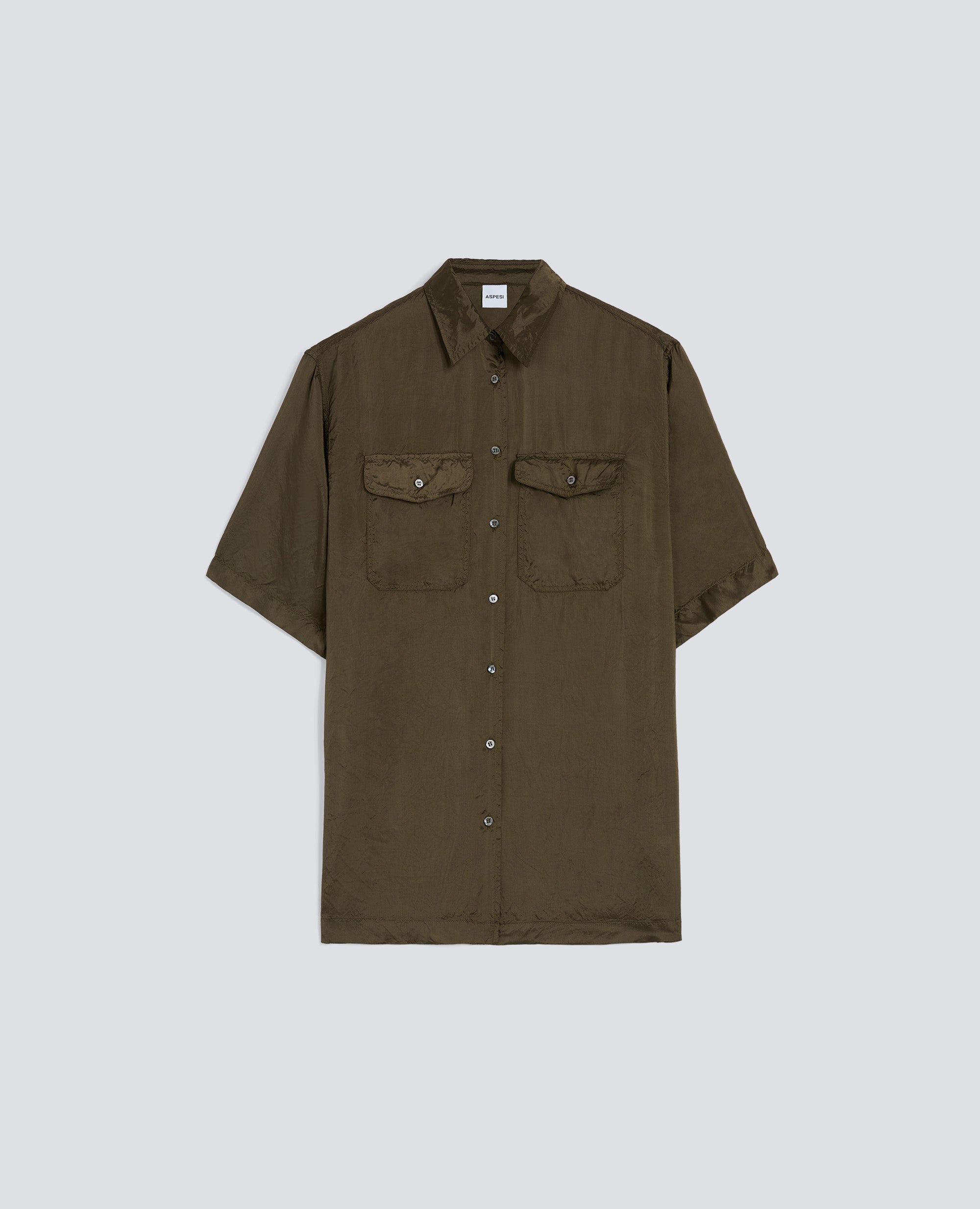 CAMICIA LUNGA IN TWILL DI VISCOSA FINISSAGGIO LAVATO-MILITARE-MILITARY-MILITAR-MILITAR-MILITAIRE