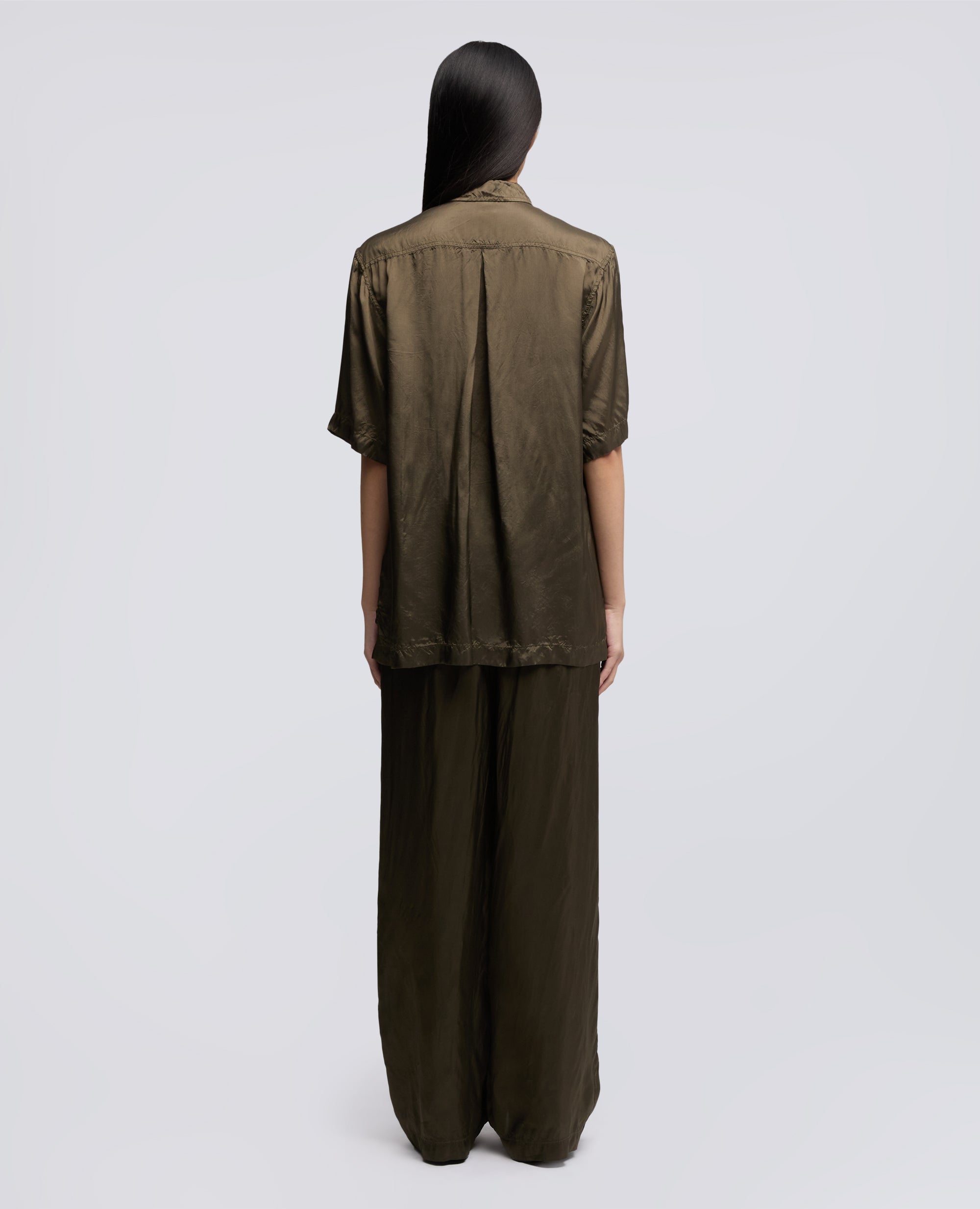 CAMICIA LUNGA IN TWILL DI VISCOSA FINISSAGGIO LAVATO-MILITARE-MILITARY-MILITAR-MILITAR-MILITAIRE