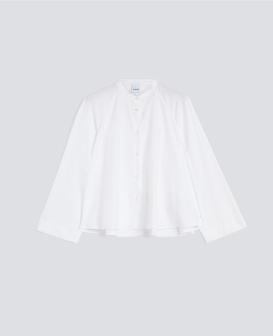 CAMICIA IN POPELINE DI COTONE-BIANCO-WHITE-BLANCO-WEISS-BLANC