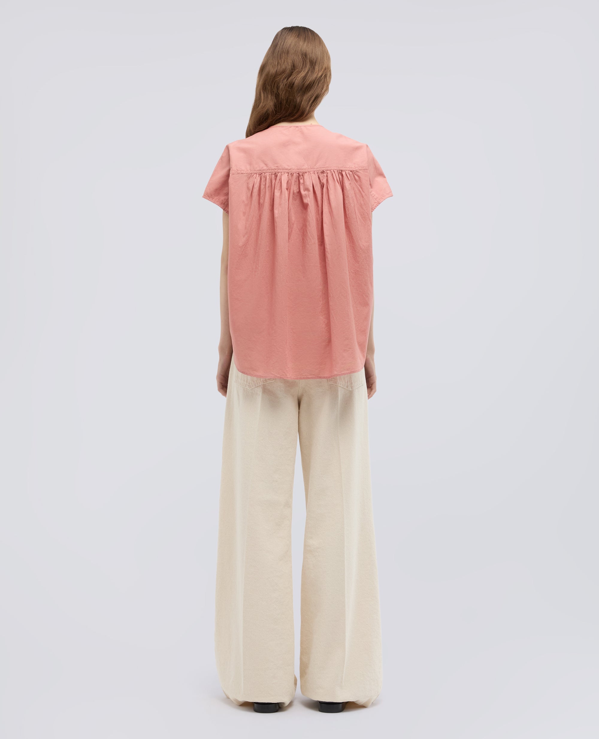 CAMICIA IN MUSSOLA DI COTONE-ROSA-PINK-ROSA-ROSA-ROSE