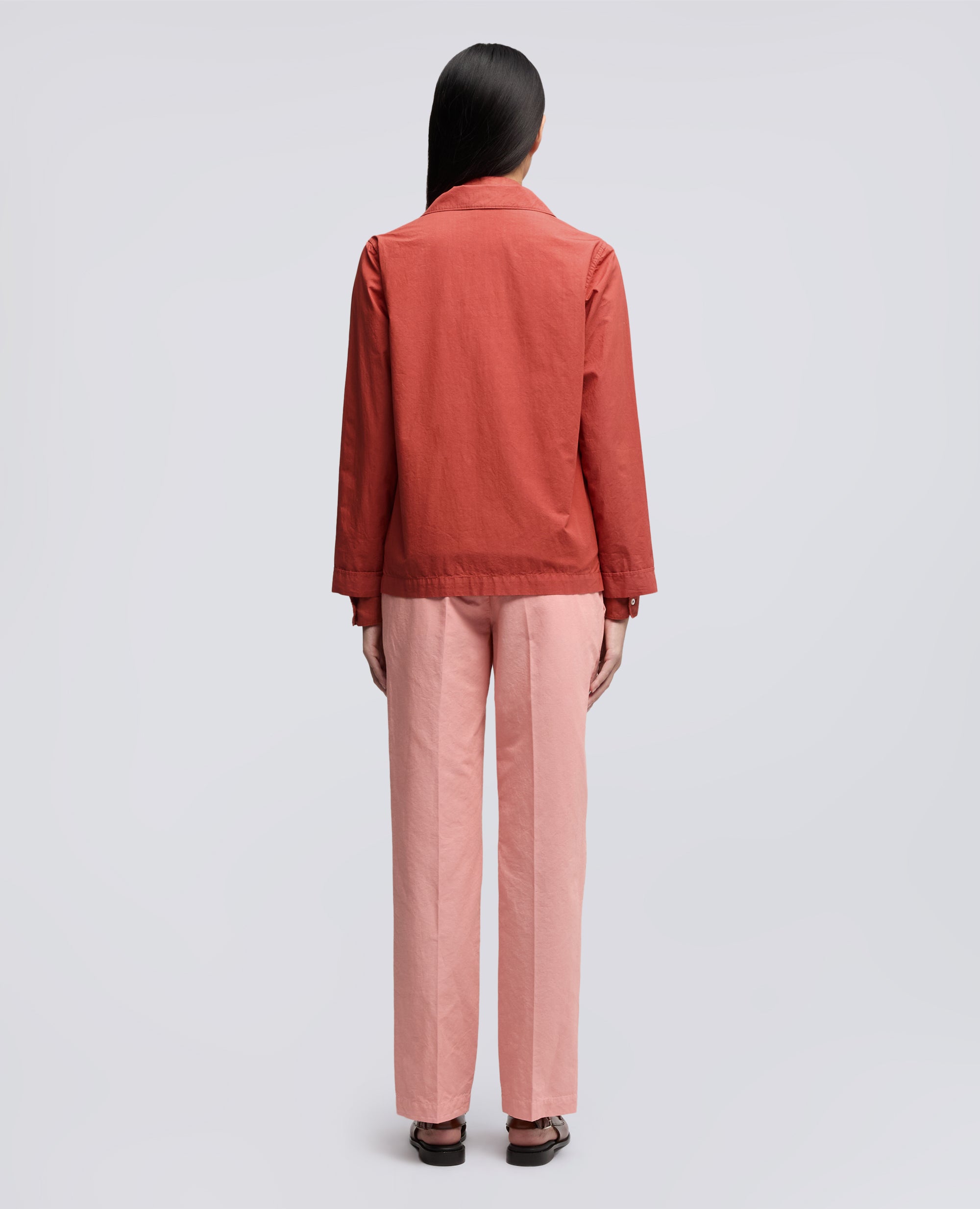 GIACCA CAMICIA TIPO PIGIAMA IN POPELINE COTONE TINTO CAPO-ARRAGOSTA-ARRAGOSTA-ARRAGOSTA-ARRAGOSTA-ARRAGOSTA