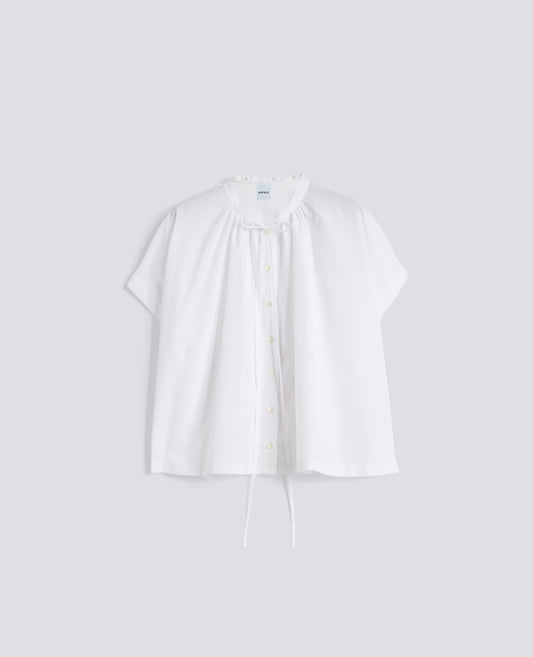 CAMICIA IN POPELINE DI COTONE-BIANCO-WHITE-BLANCO-WEISS-BLANC