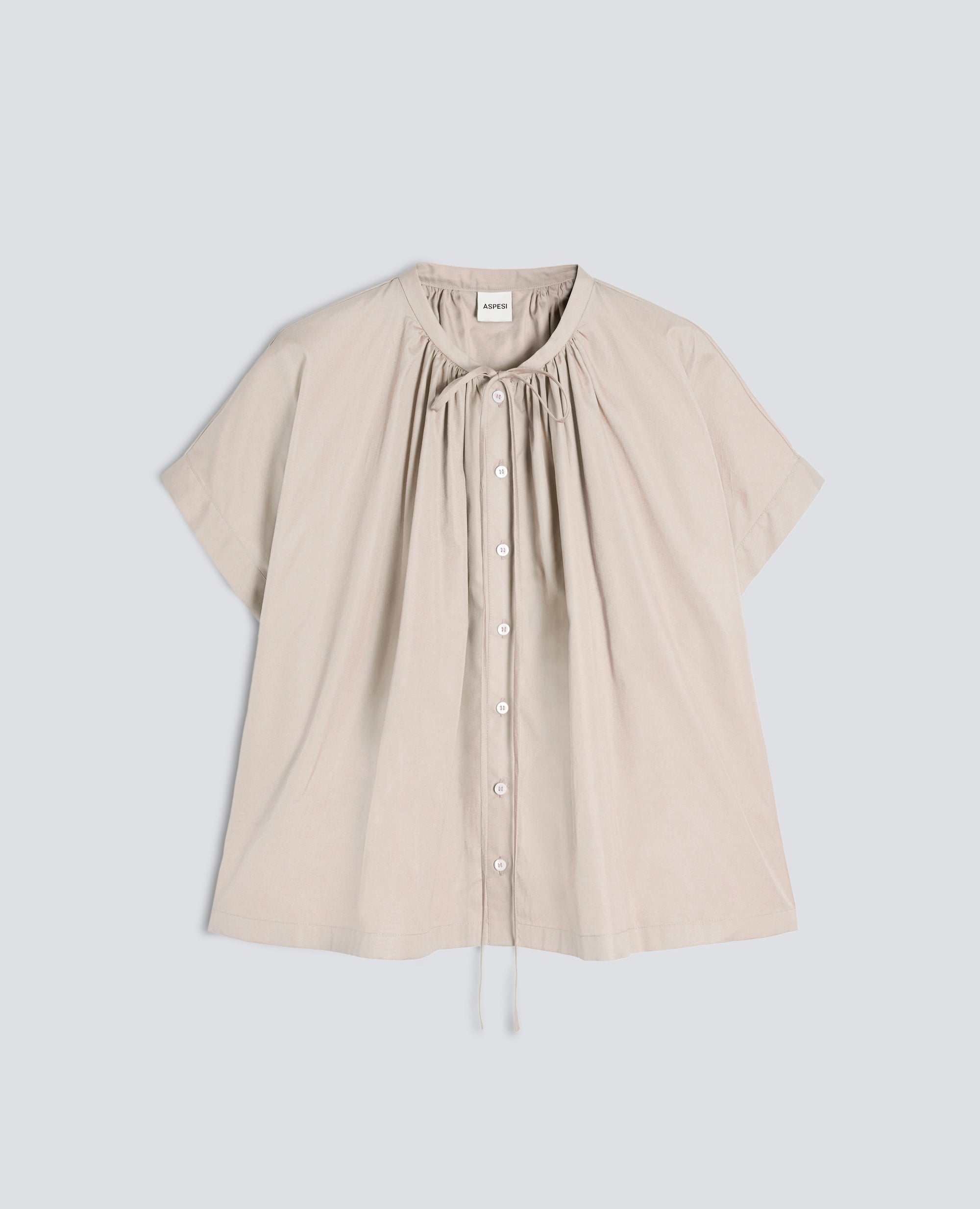 CAMICIA IN POPELINE DI COTONE-BEIGE-BEIGE-BEIS-BEIGE-BEIGE