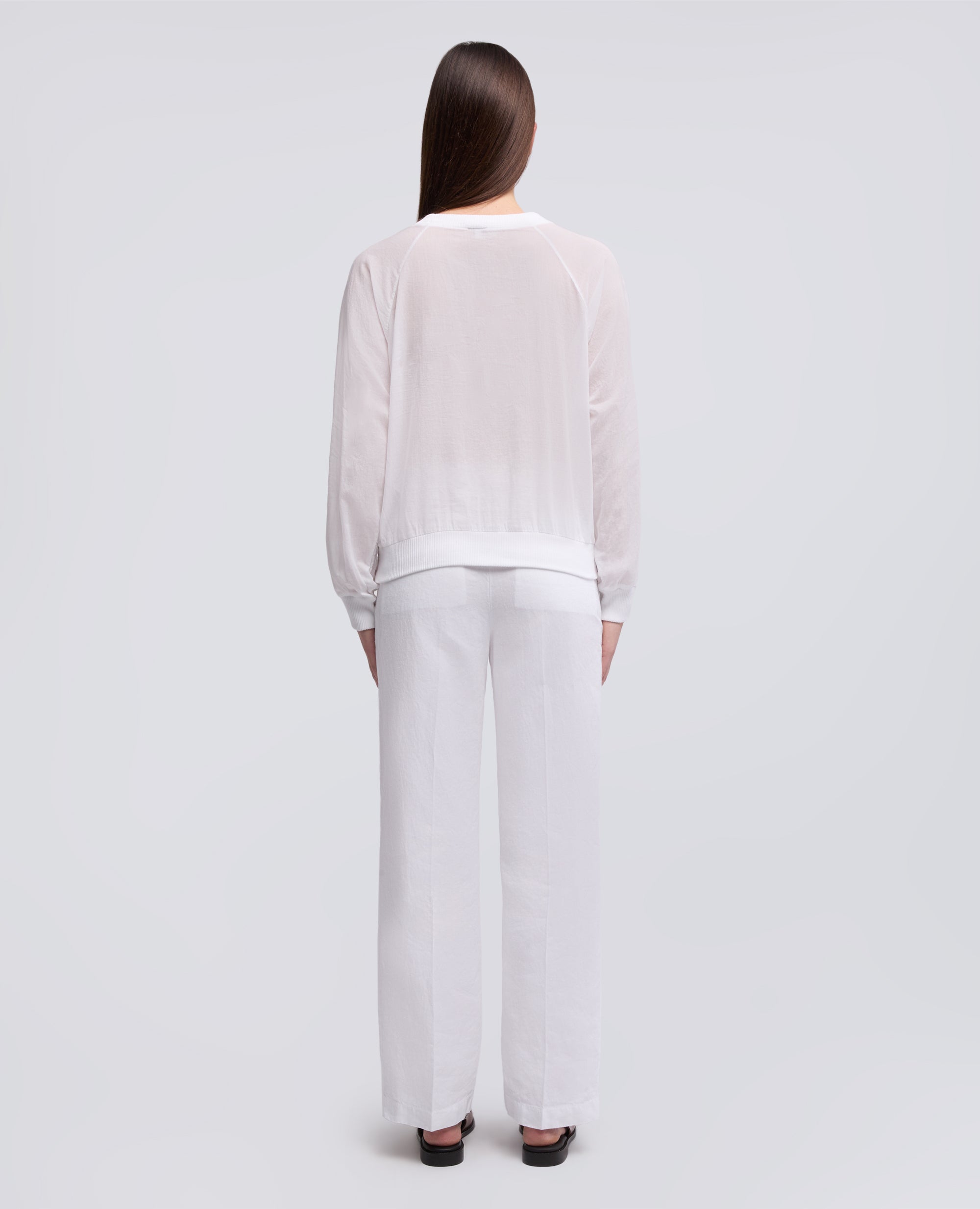 BLUSA IN VOILE DI COTONE TINTO CAPO-BIANCO-WHITE-BLANCO-WEISS-BLANC