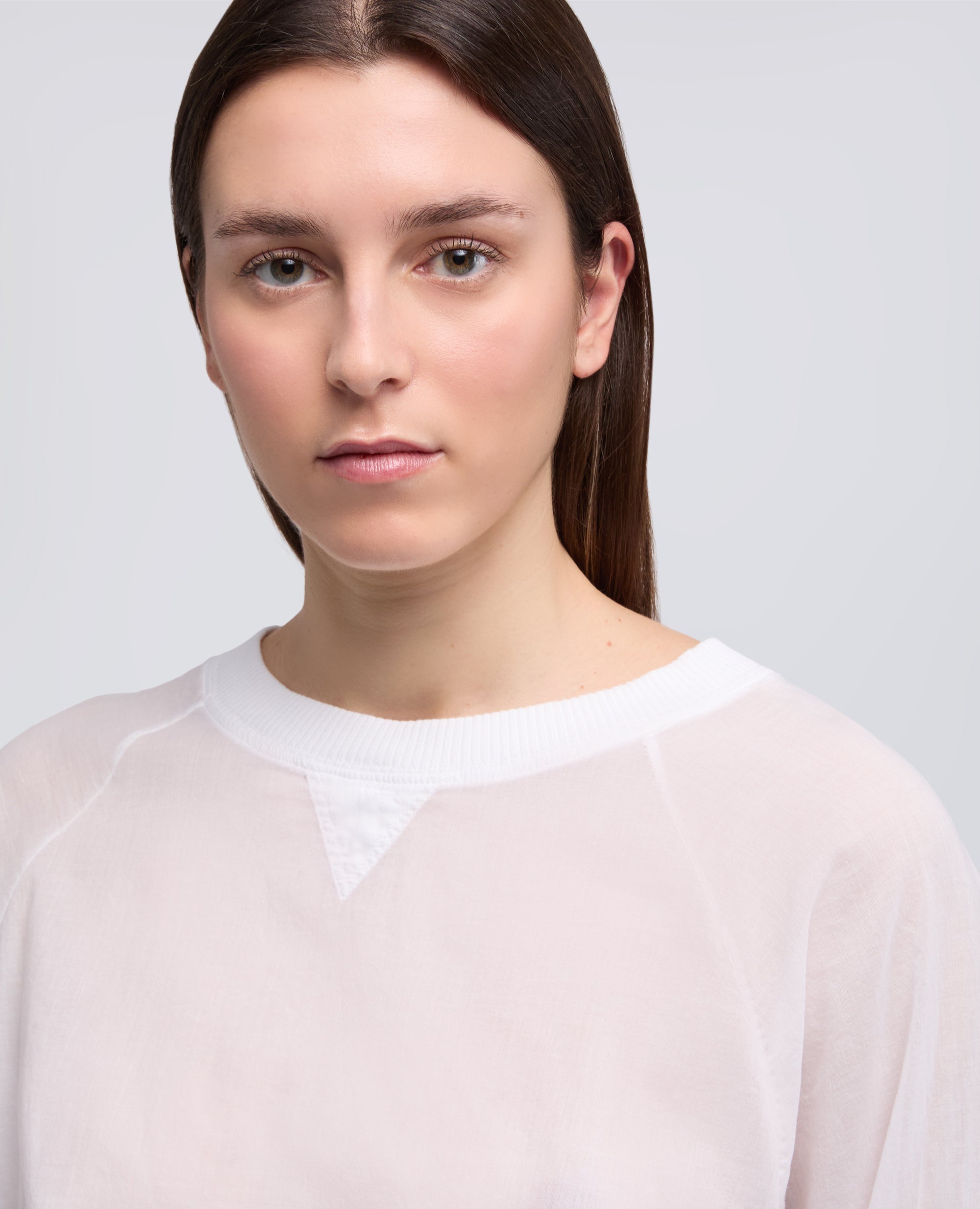 BLUSA IN VOILE DI COTONE TINTO CAPO-BIANCO-WHITE-BLANCO-WEISS-BLANC