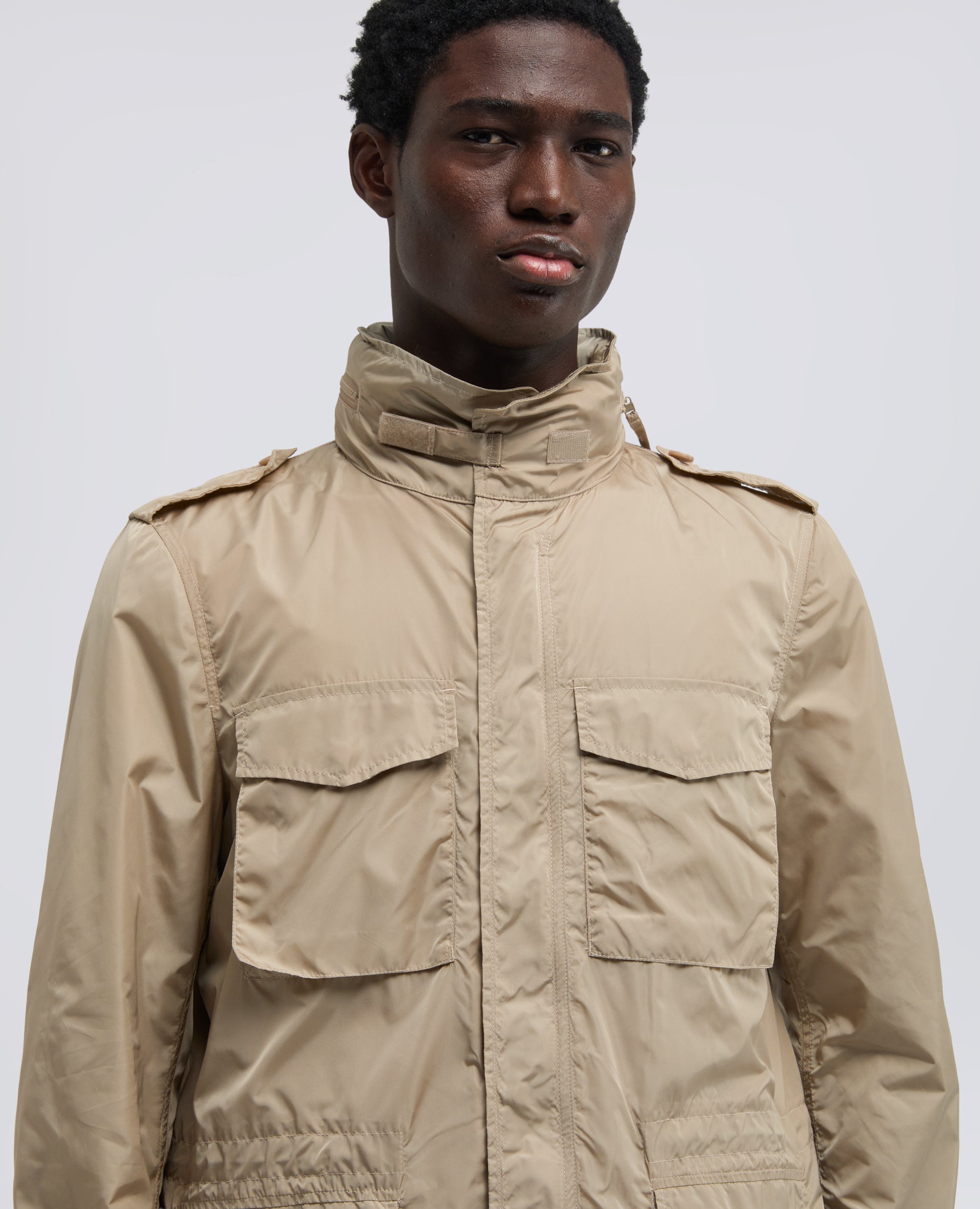 GIUBBOTTO MINI FIELD IN NYLON CON CAPPUCCIO STACCABILE-GHIACCIO-ICE-HIELO-EIS-GLACE