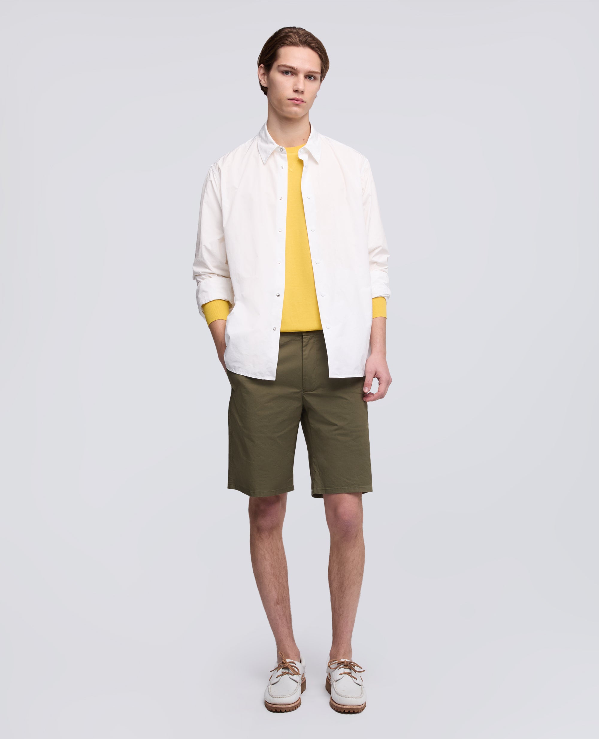 CAMICIA IN POLIESTERE E NYLON WATER REPELLENT-BIANCO-WHITE-BLANCO-WEISS-BLANC