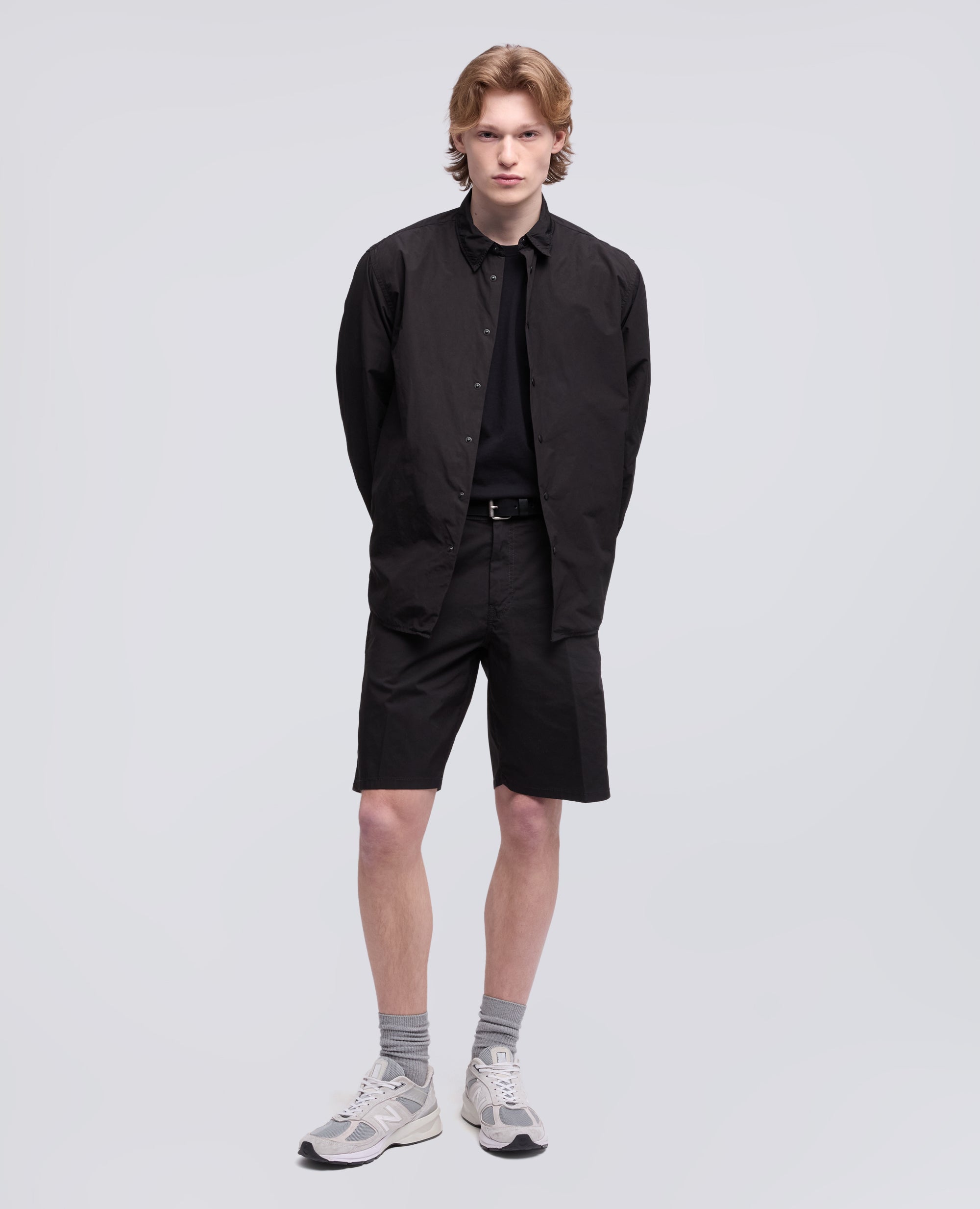 CAMICIA IN POLIESTERE E NYLON WATER REPELLENT-NERO-BLACK-NEGRO-SCHWARZ-NOIR