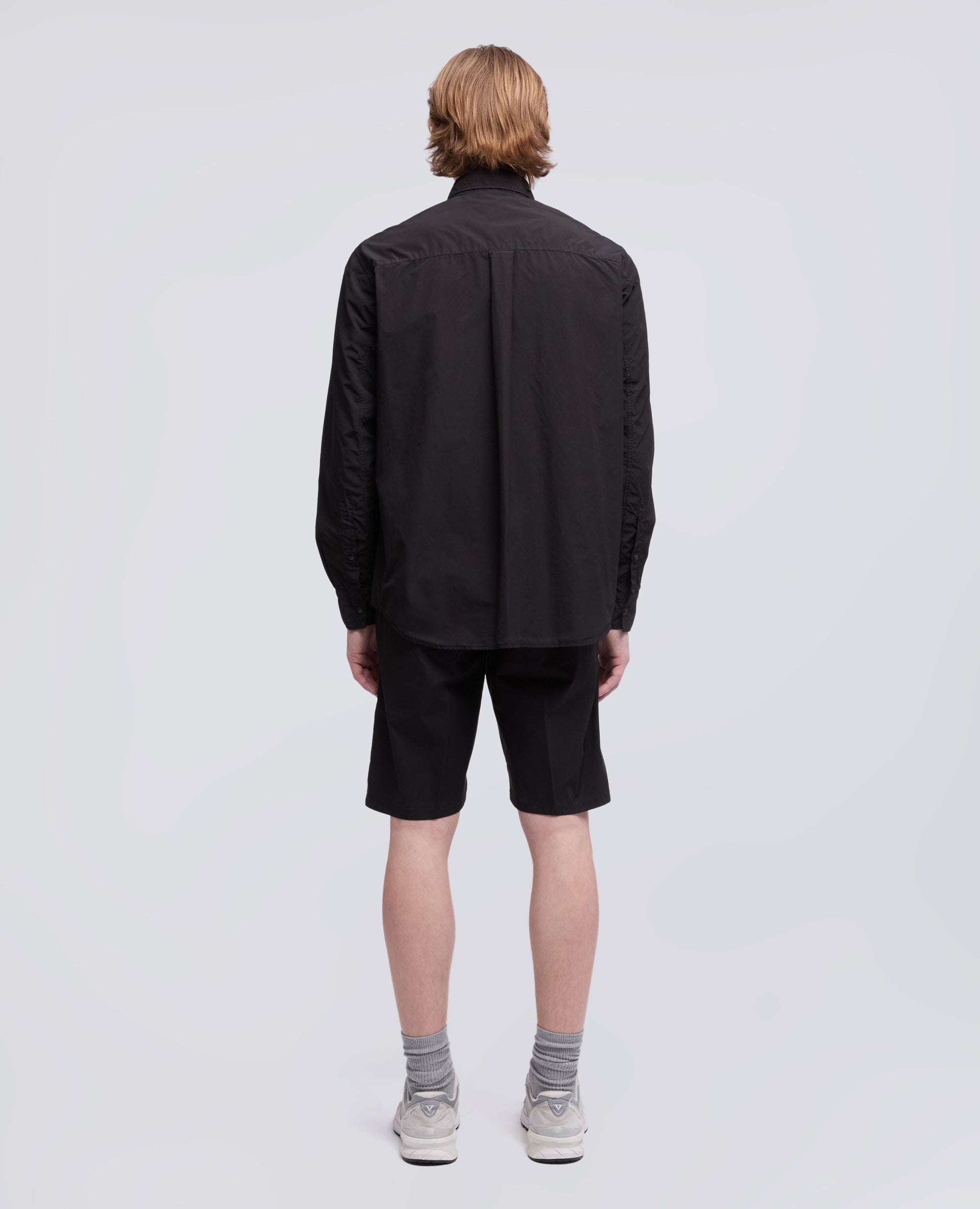 CAMICIA IN POLIESTERE E NYLON WATER REPELLENT-NERO-BLACK-NEGRO-SCHWARZ-NOIR