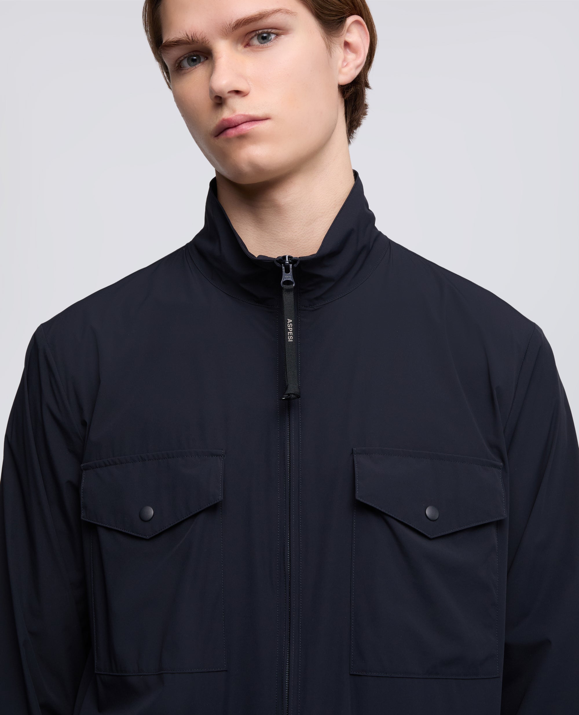 FIELD JACKET IN NYLON STRETCH-NAVY-NAVY-AZUL MARINO-NAVY-NAVY