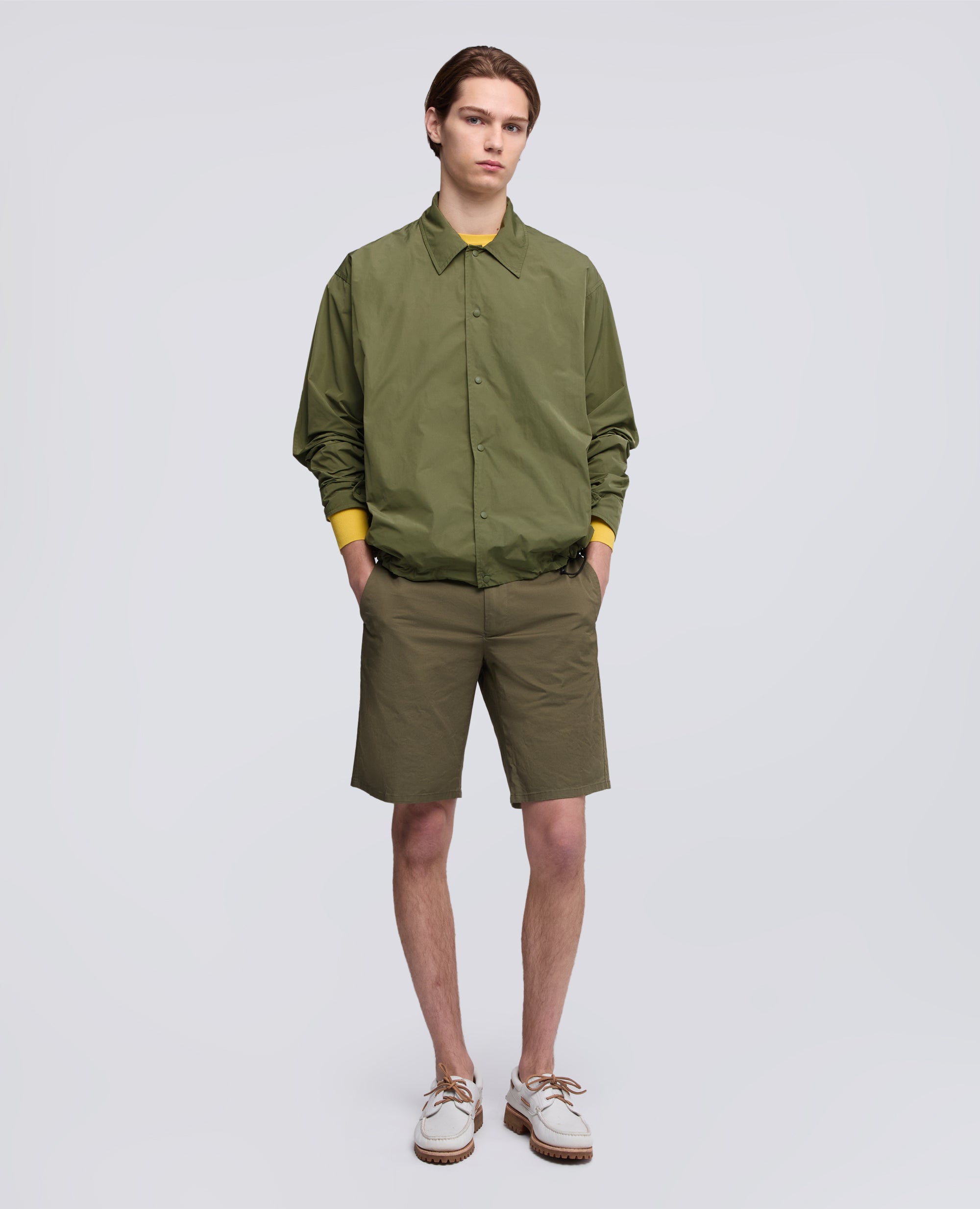 CAMICIA IN TAFFETA FODERATA IN NYLON LEGGERO-VERDE-GREEN-VERDE-GRUN-VERT