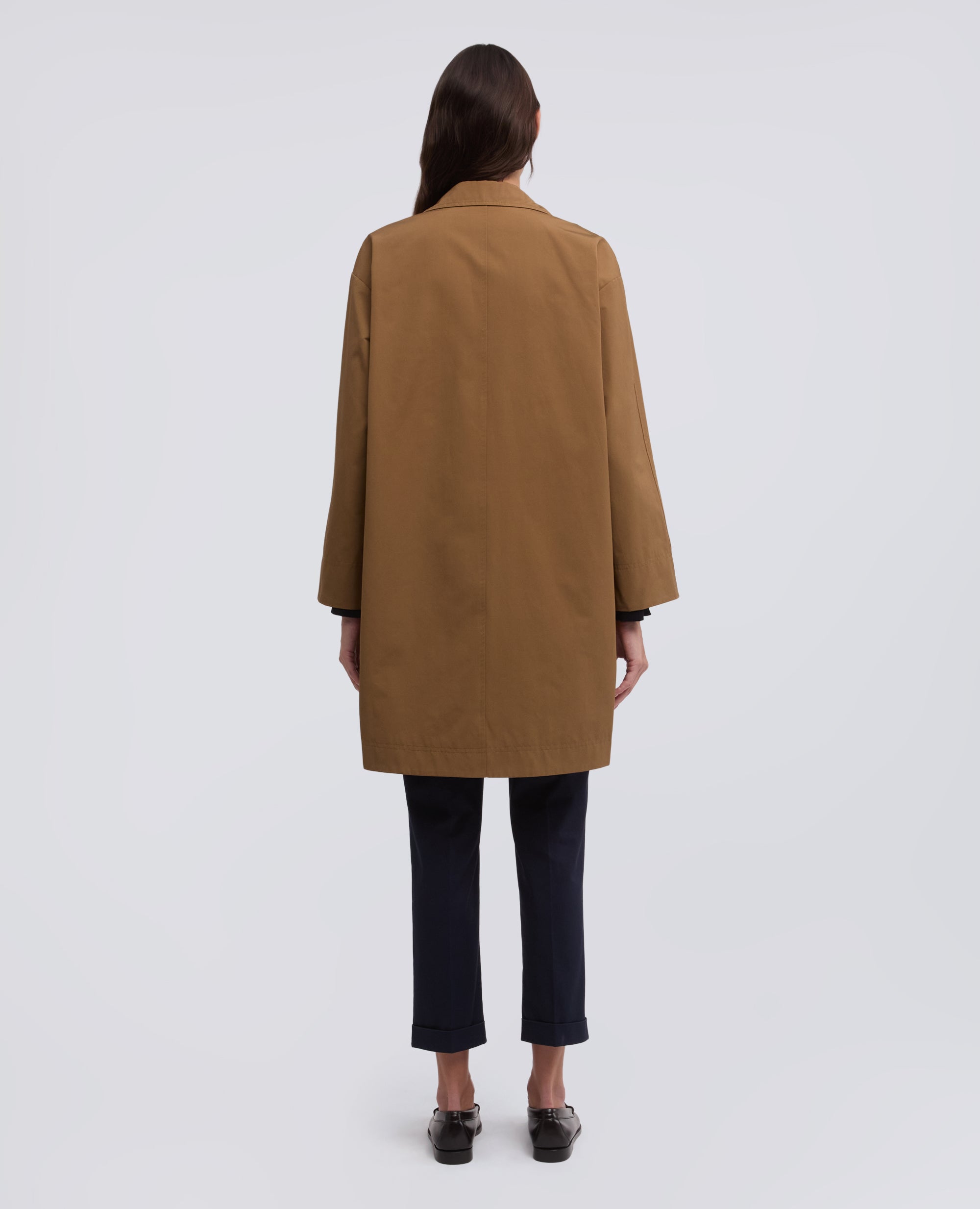 CAPPOTTO FODERATO IN TELA DI COTONE E POLIESTERE-TABACCO-TOBACCO-TABACO-TABAK-TABAC