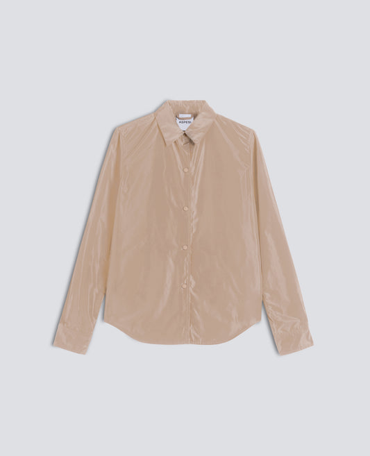 GIACCA CAMICIA SFODERATA IN POLIESTERE TECNICO-BEIGE-BEIGE-BEIS-BEIGE-BEIGE