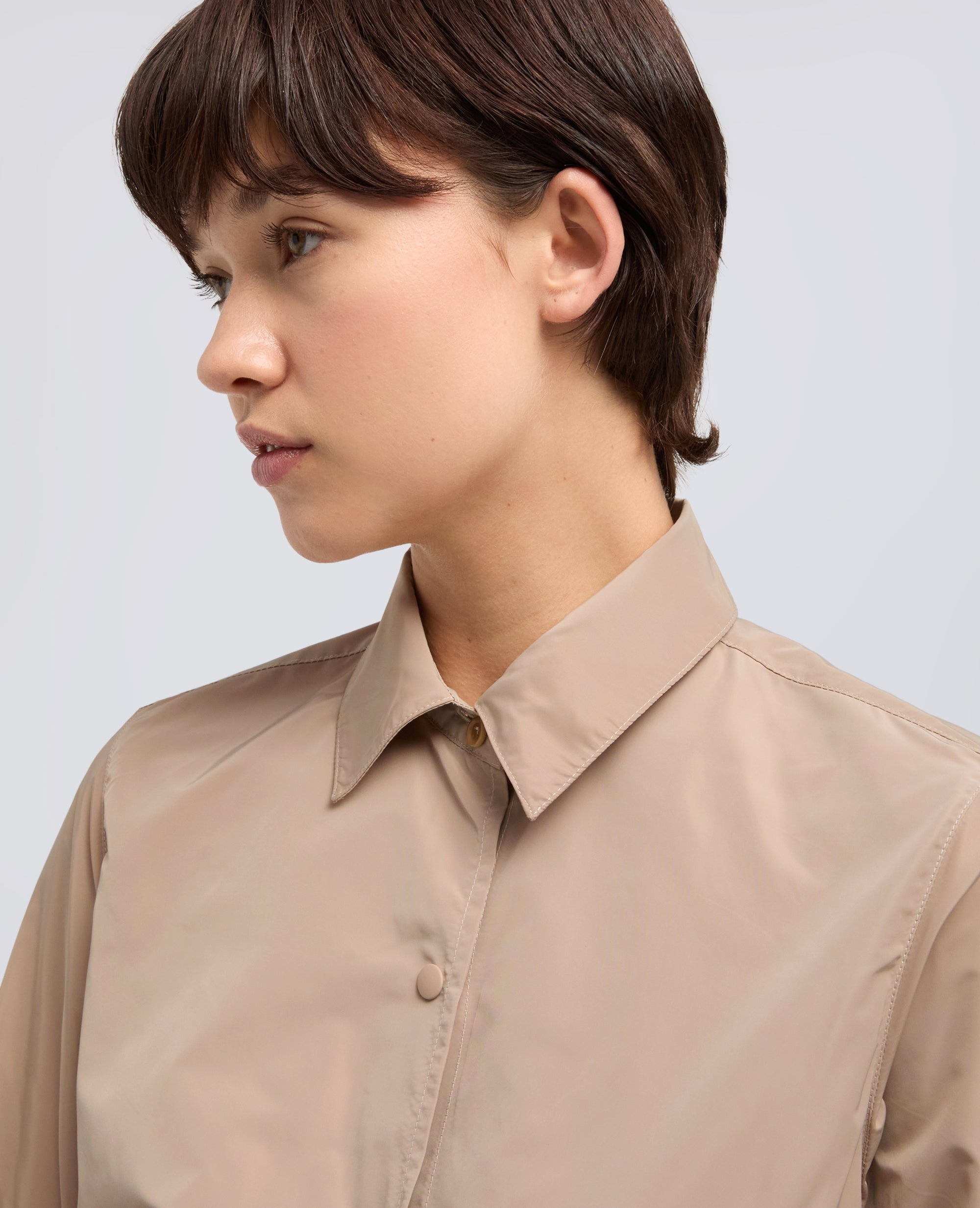 GIACCA CAMICIA SFODERATA IN POLIESTERE TECNICO-BEIGE-BEIGE-BEIS-BEIGE-BEIGE