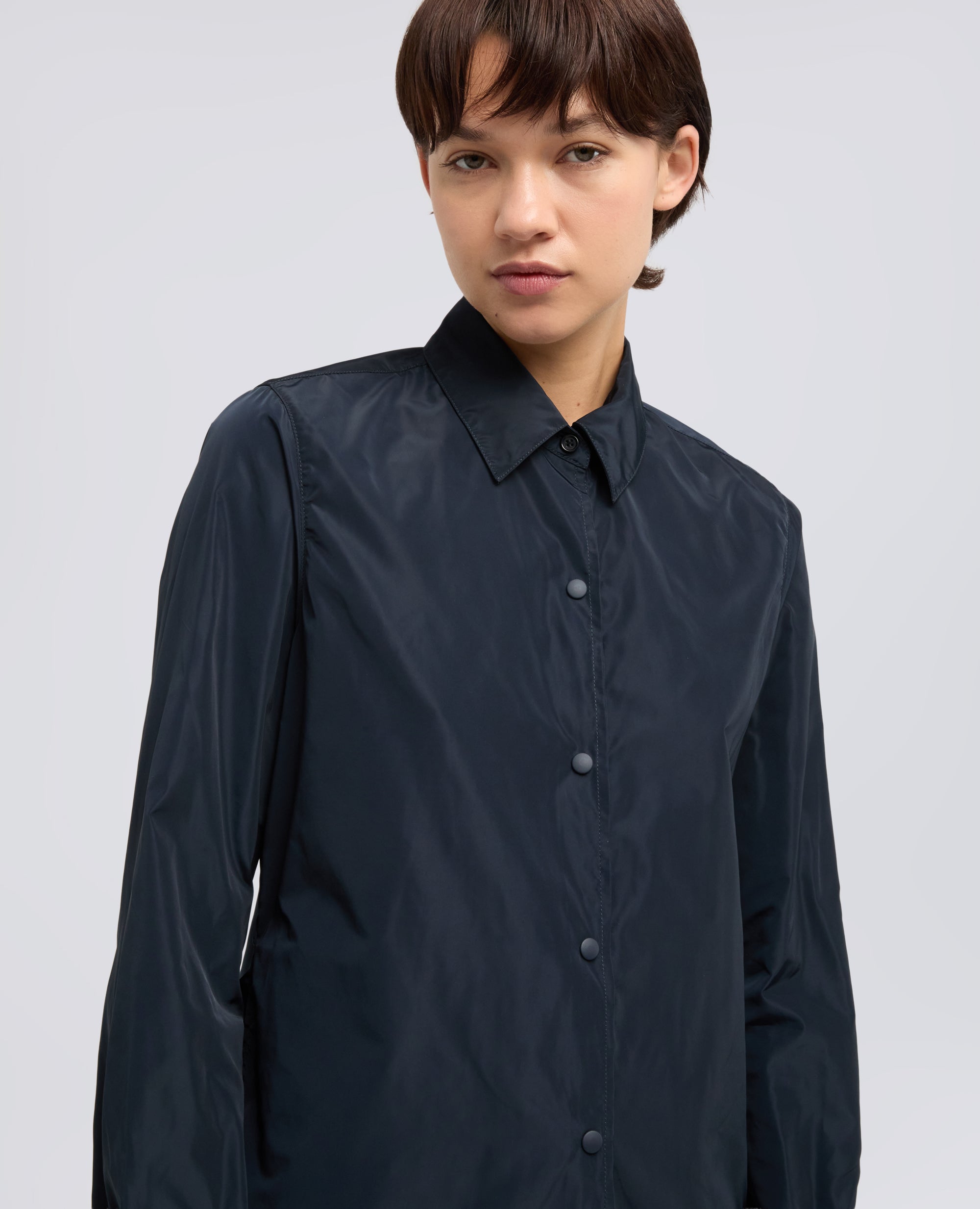 GIACCA CAMICIA SFODERATA IN POLIESTERE TECNICO-BLU NERO-BLU NERO-BLU NERO-BLU NERO-BLU NERO