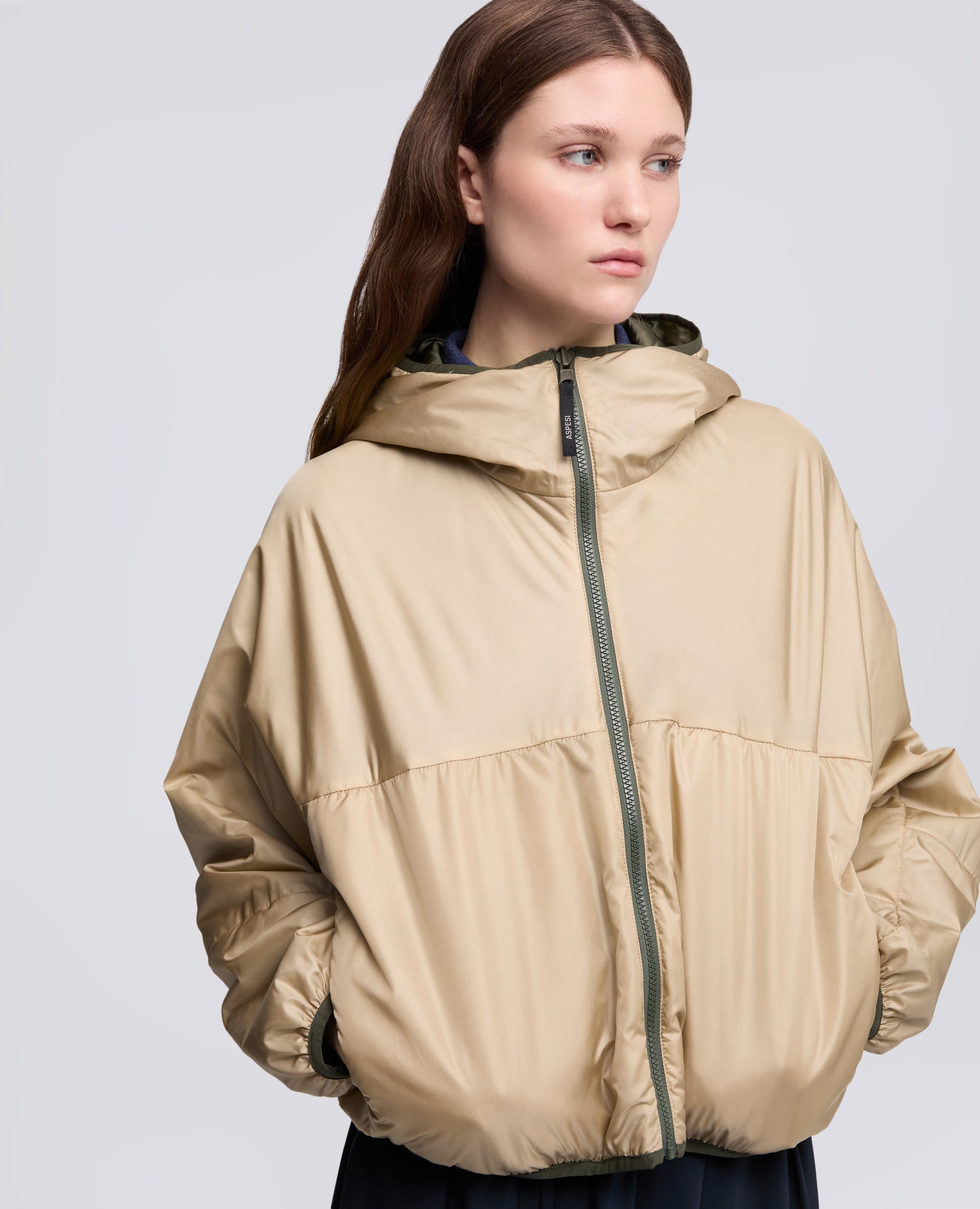 GIUBBOTTO REVERSIBILE BICOLORE IN NYLON-VERDE+BEIGE-VERDE+BEIGE-VERDE+BEIGE-VERDE+BEIGE-VERDE+BEIGE