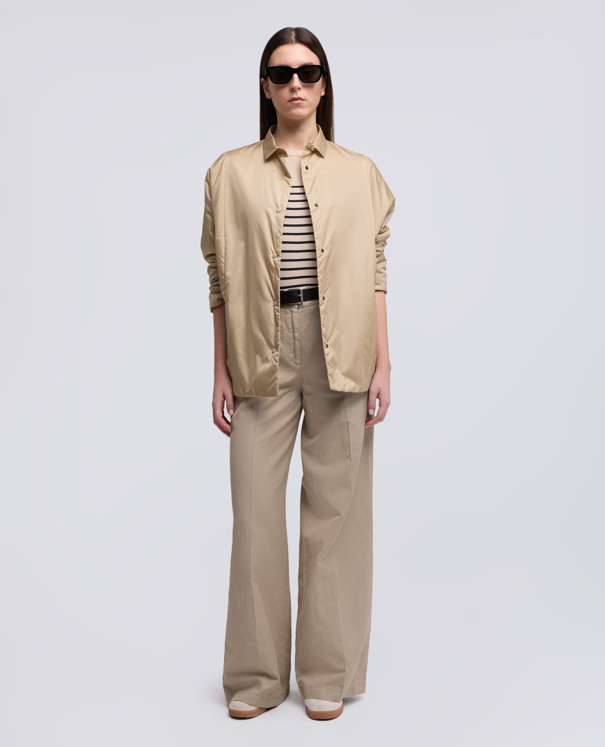 CAMICIA IN NYLON IMBOTTITA-BEIGE-BEIGE-BEIS-BEIGE-BEIGE