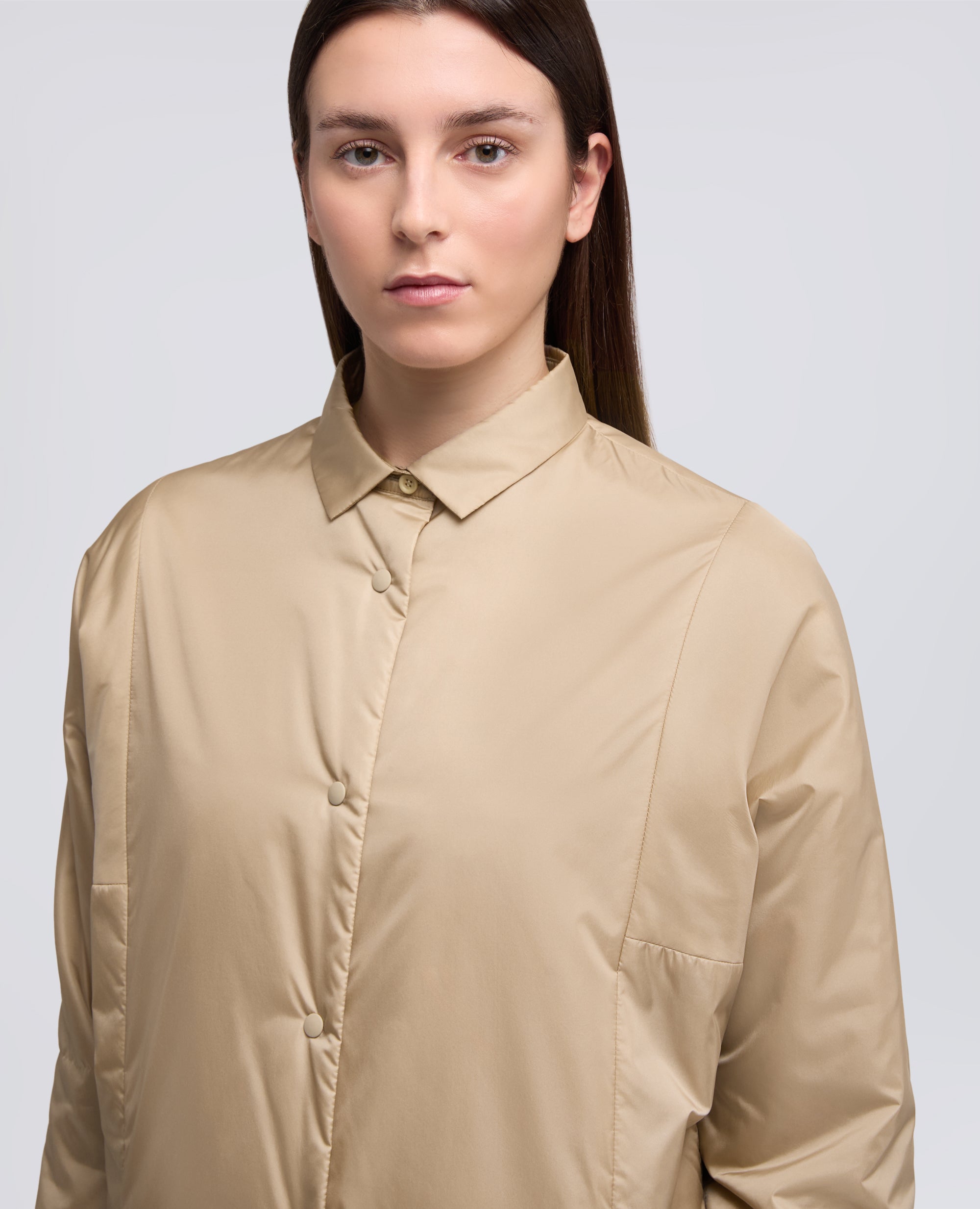 CAMICIA IN NYLON IMBOTTITA-BEIGE-BEIGE-BEIS-BEIGE-BEIGE