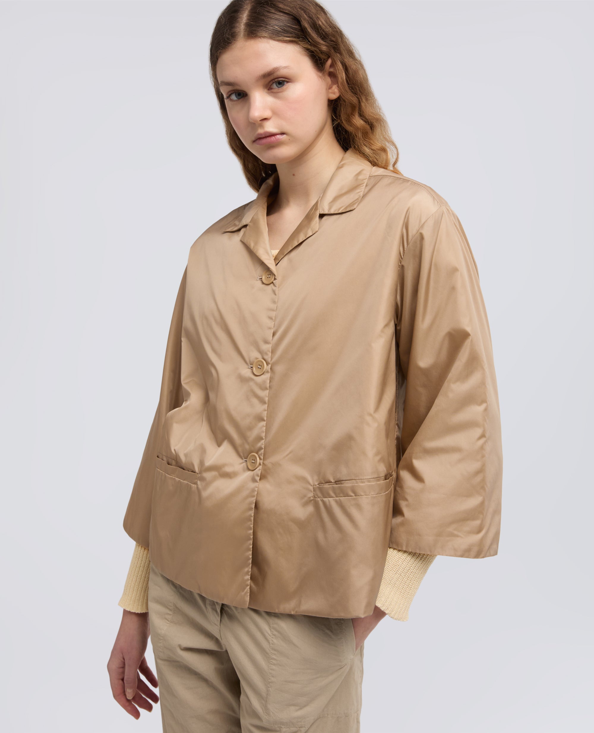 GIACCA IN NYLON-BEIGE-BEIGE-BEIS-BEIGE-BEIGE