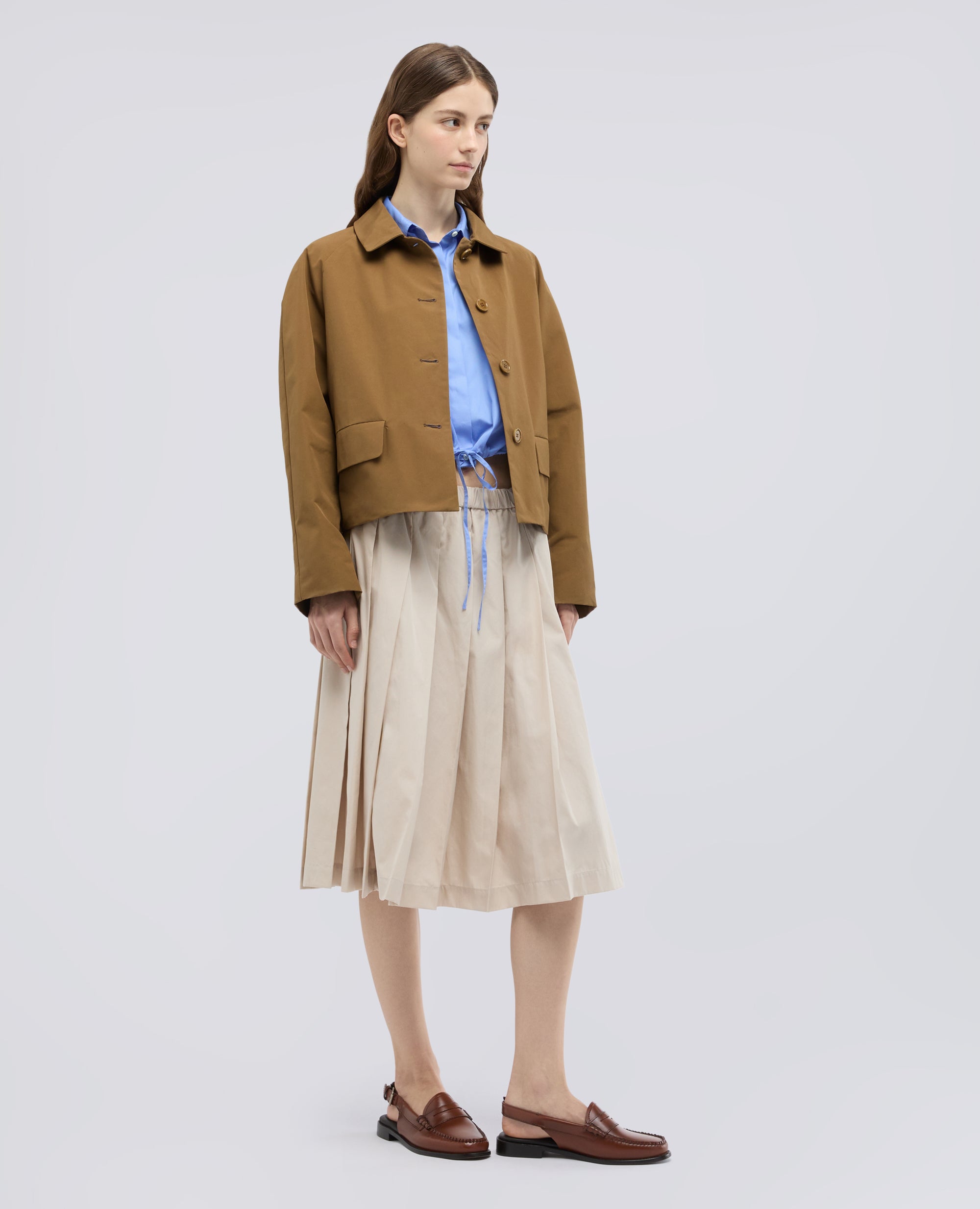 GIACCA FODERATA REALIZZATA IN TELA DI COTONE POLIESTERE-TABACCO-TOBACCO-TABACO-TABAK-TABAC