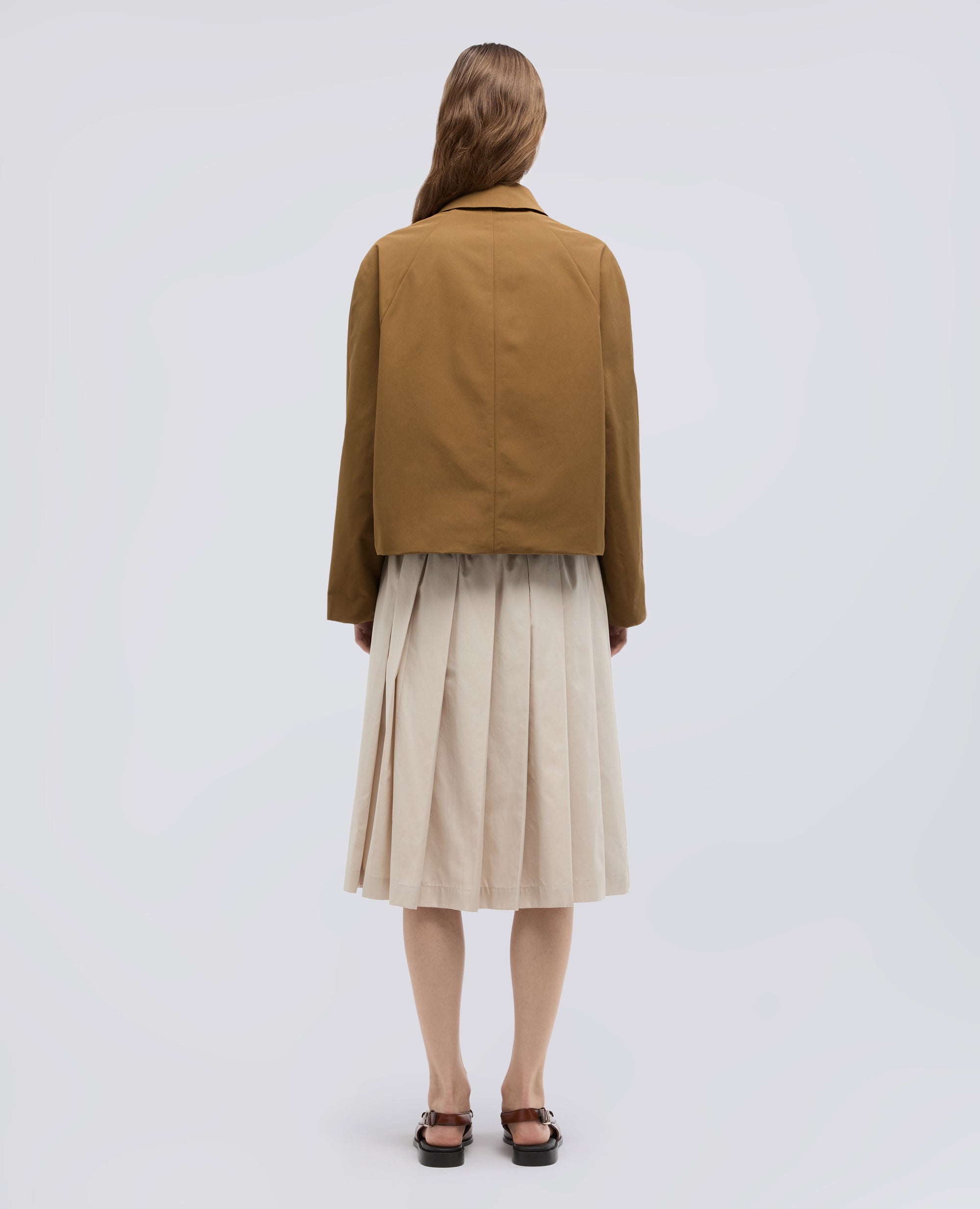 GIACCA FODERATA REALIZZATA IN TELA DI COTONE POLIESTERE-TABACCO-TOBACCO-TABACO-TABAK-TABAC