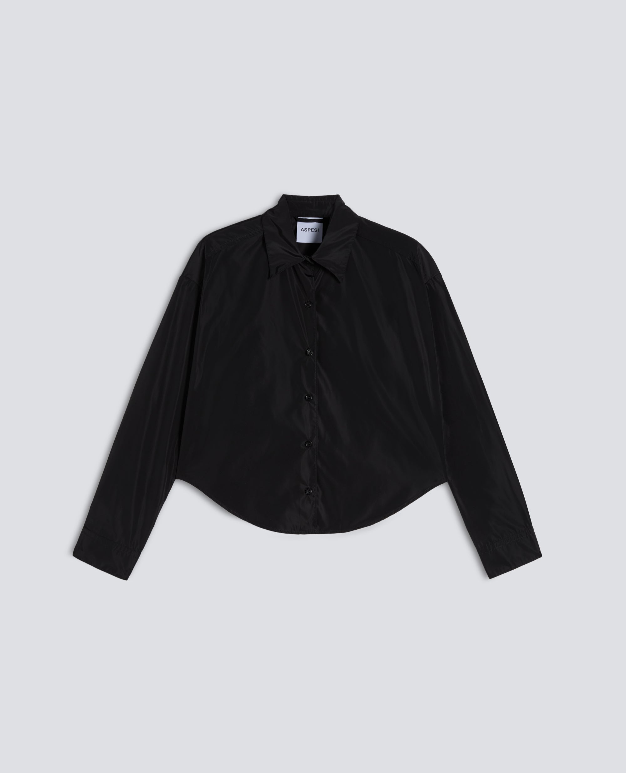 CAMICIA IN POLIESTERE TECNICO-NERO-BLACK-NEGRO-SCHWARZ-NOIR