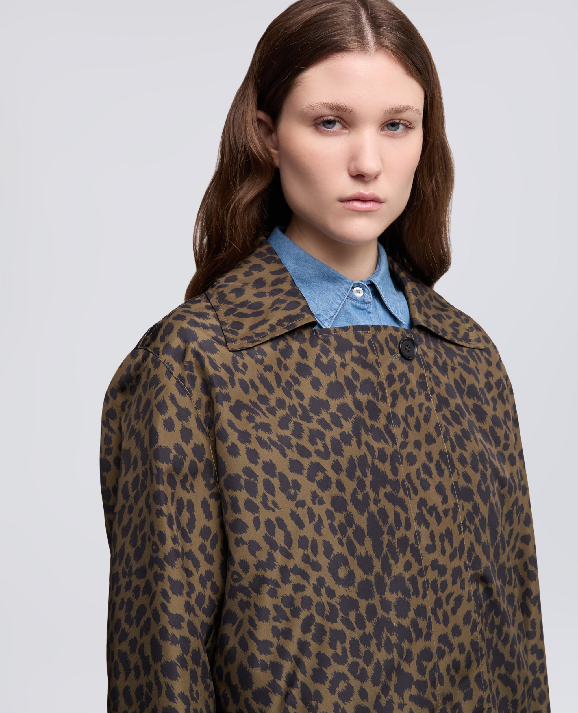 IMPERMEABILE IN POLIESTERE STAMPATO-ANIMALIER-ANIMALIER-ANIMALIER-ANIMALIER-ANIMALIER