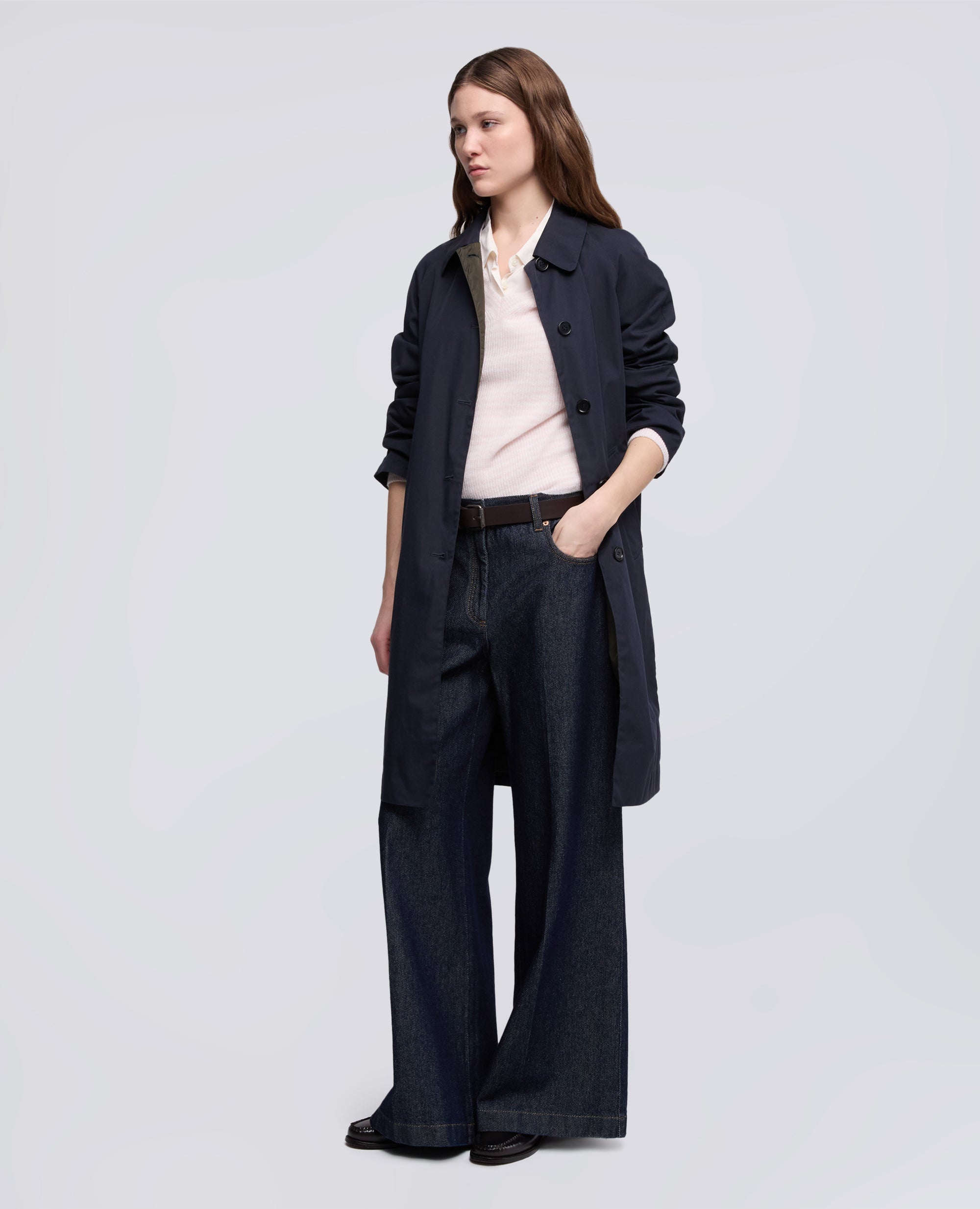 MAGLIA CON SCOLLO A "V" IN PURO CASHMERE-RIGA ROSA-PINK STRIPED-RAYA ROSA-STREIFEN ROSA-RAYURE ROSE