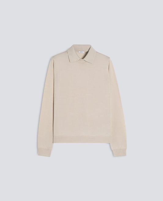 MAGLIA IN MISTO LANA E SETA-SABBIA-SAND-ARENA-SAND-SABLE