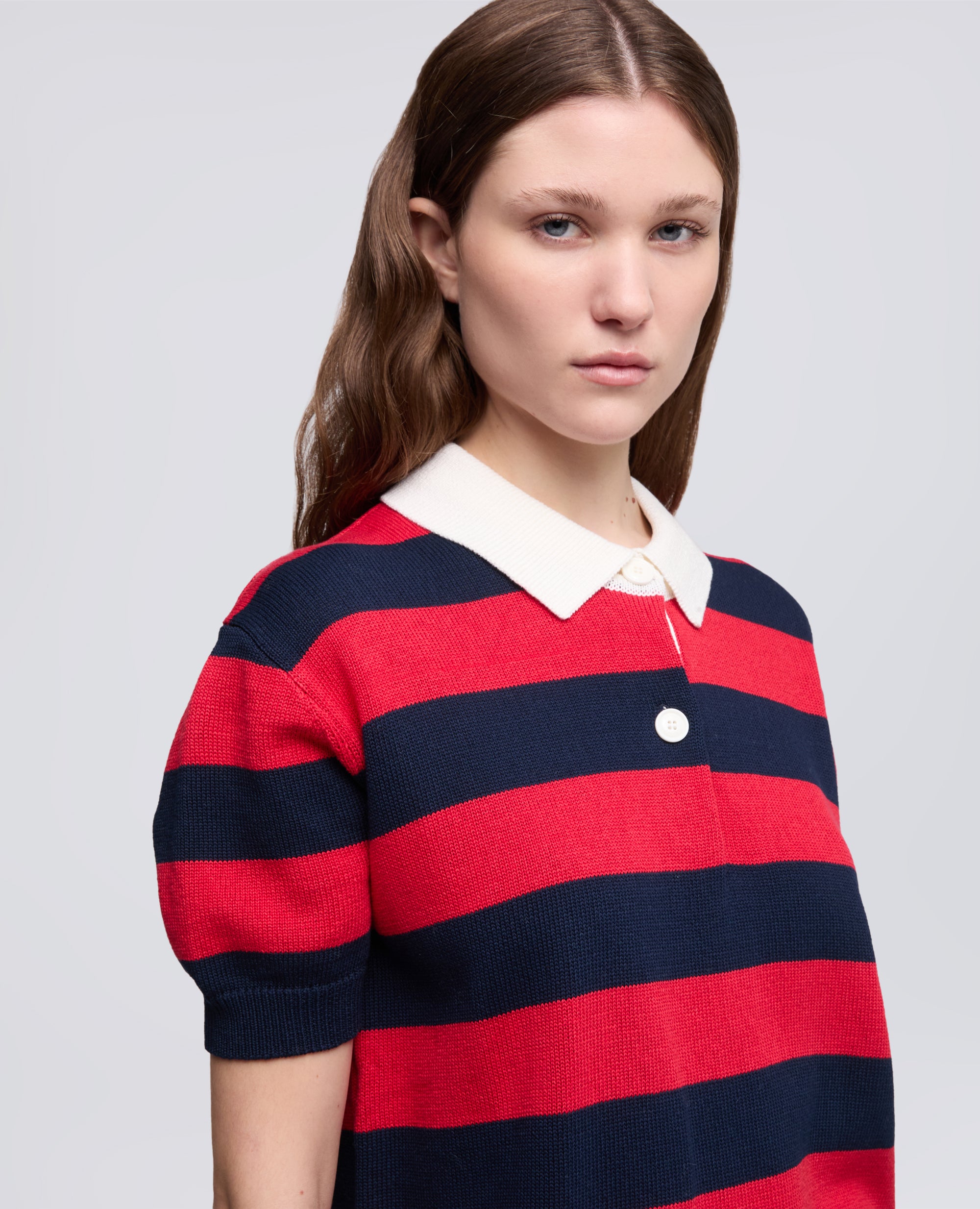 POLO IN COTONE A MANICHE CORTE-ROSSO/BLU-RED/BLUE-ROSSO/BLU-ROSSO/BLU-ROSSO/BLU