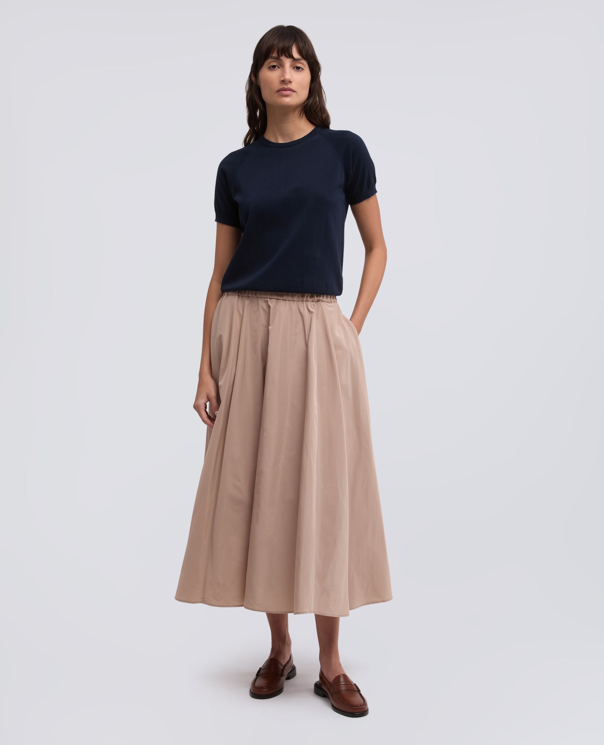 T-SHIRT GIROCOLLO IN FILATO DI PURO COTONE-NAVY-NAVY-AZUL MARINO-NAVY-NAVY