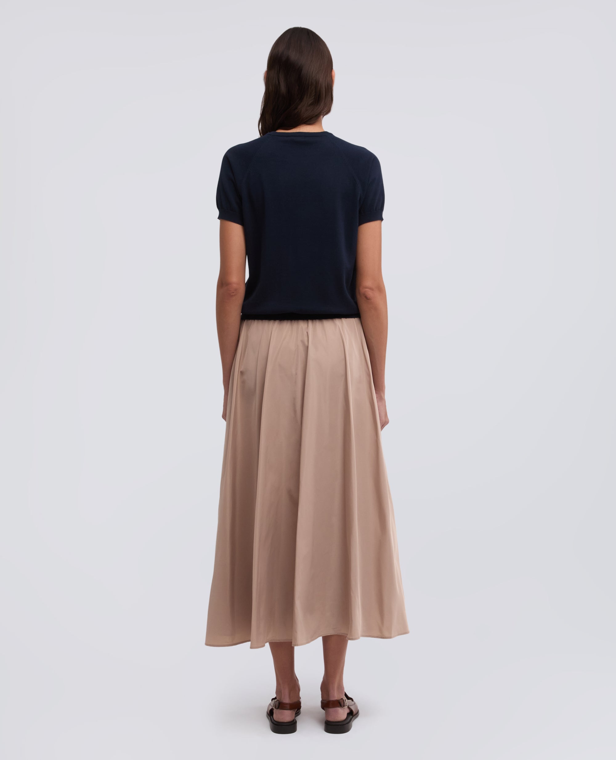 T-SHIRT GIROCOLLO IN FILATO DI PURO COTONE-NAVY-NAVY-AZUL MARINO-NAVY-NAVY