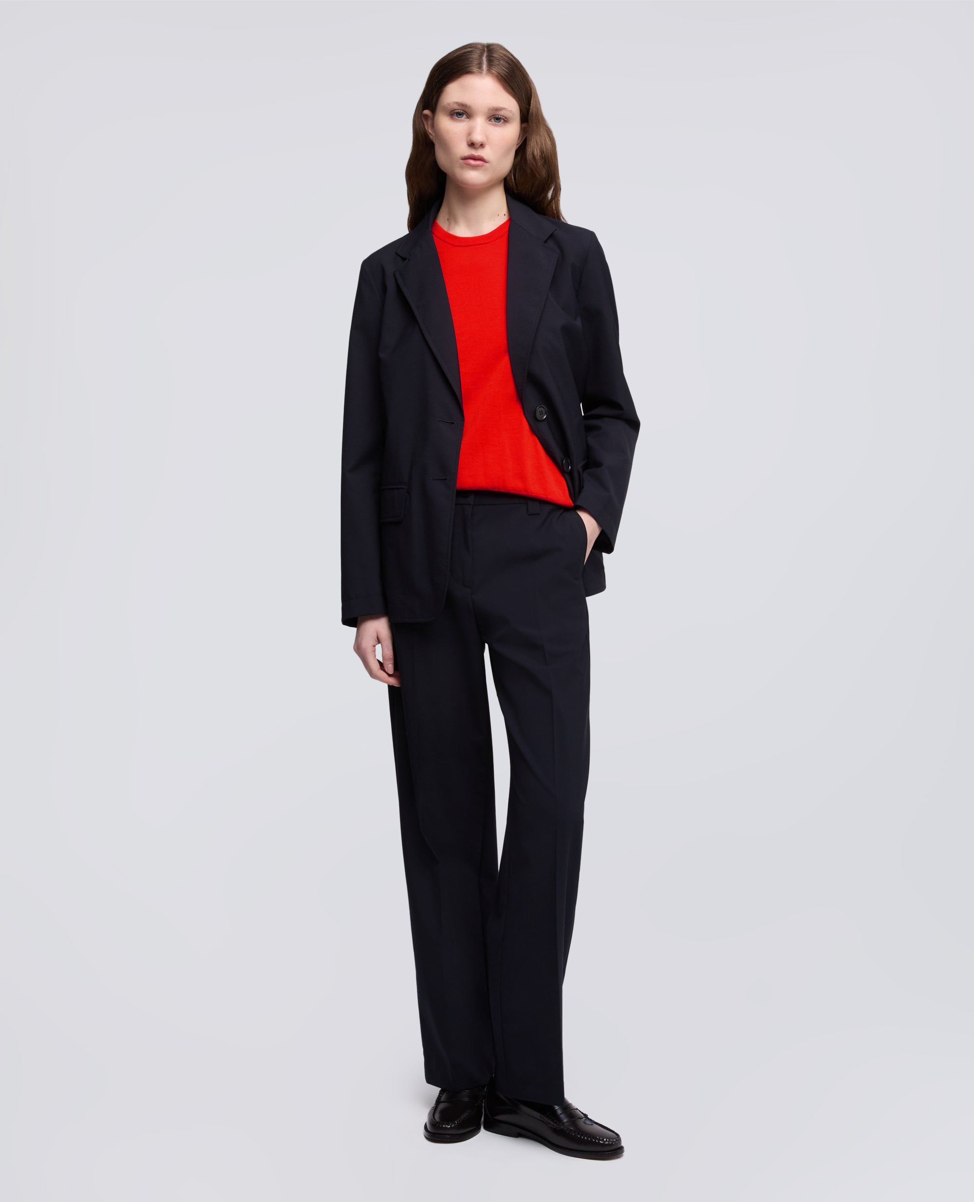 T-SHIRT GIROCOLLO IN FILATO DI PURO COTONE-CORALLO-CORAL-CORAL-KORALLE-CORAIL