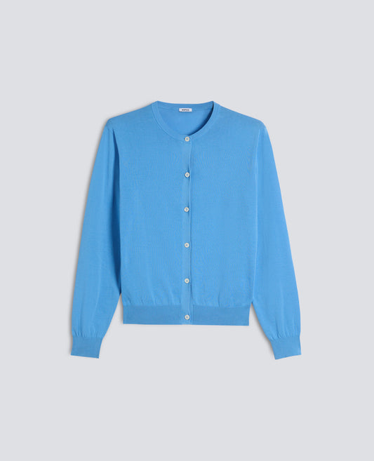 CARGIDAN GIROCOLLO IN COTONE-AZZURRO-SKY BLUE-AZUL CLARO-HIMMELBLAU-BLEU CIEL