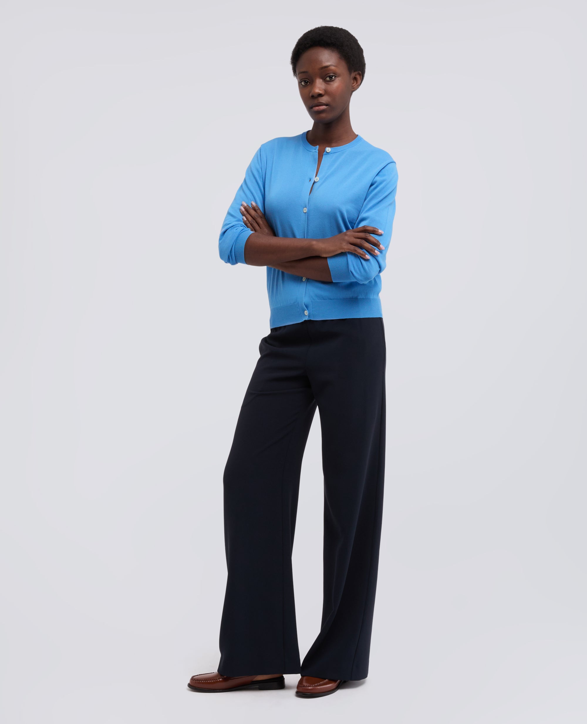 CARGIDAN GIROCOLLO IN COTONE-AZZURRO-SKY BLUE-AZUL CLARO-HIMMELBLAU-BLEU CIEL