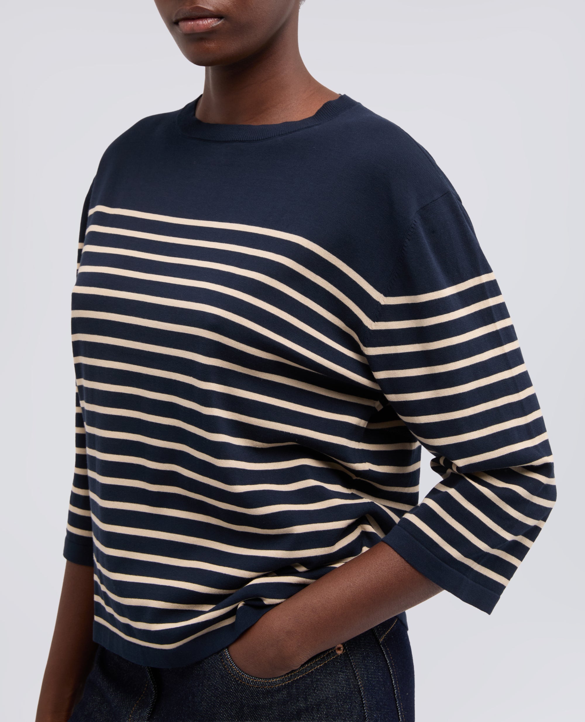 MAGLIA SCOLLO A BARCHETTA IN FILATO DI PURO COTONE RIGATO-RIGA SABBIA-RIGA SABBIA-RIGA SABBIA-RIGA SABBIA-RIGA SABBIA